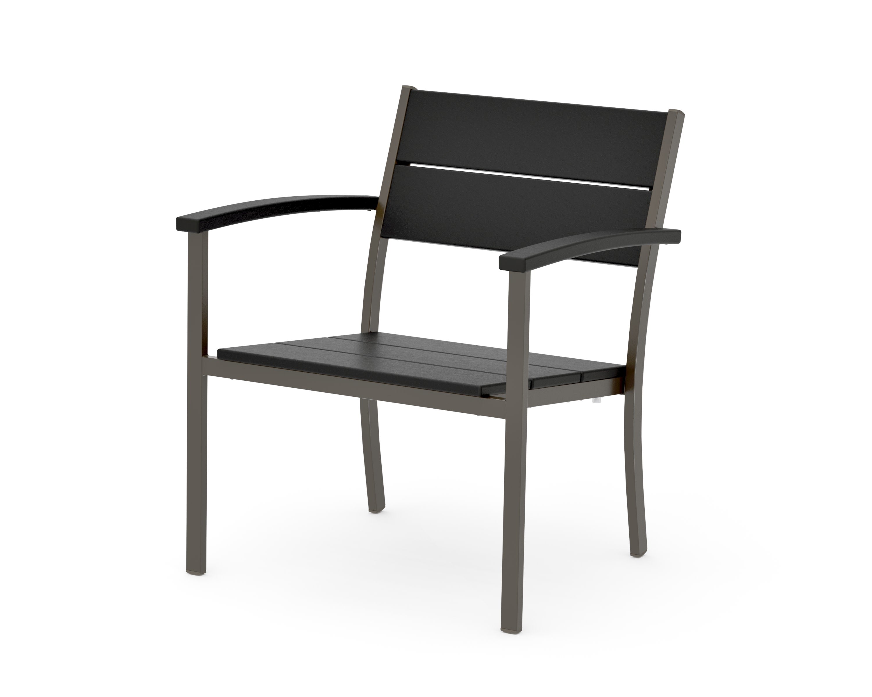 Main Street Stacking Lounge Arm Chair in Bronze / Black