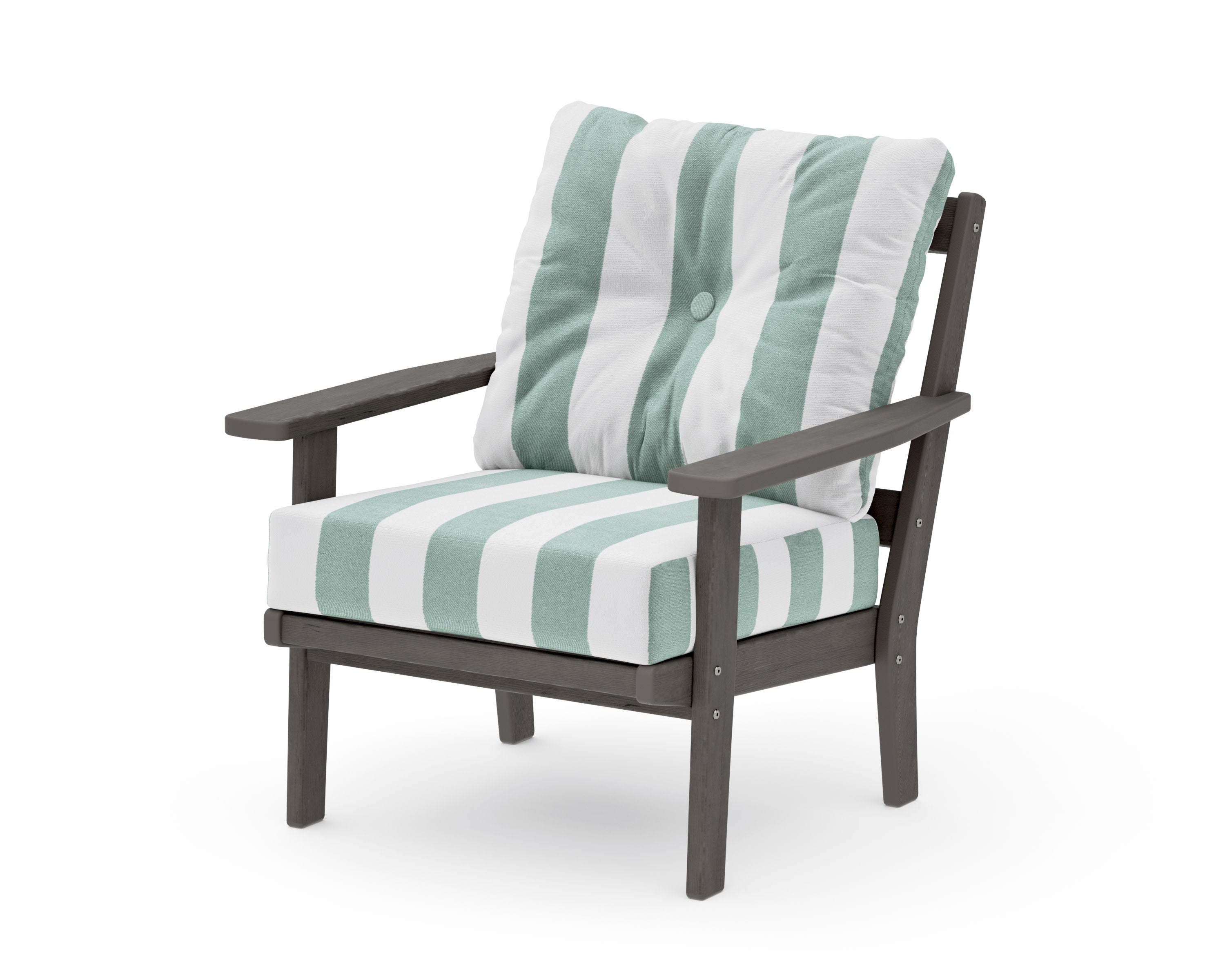 Prairie Deep Seating Chair in Driftwood / Cabana Stripe Glacier Spa