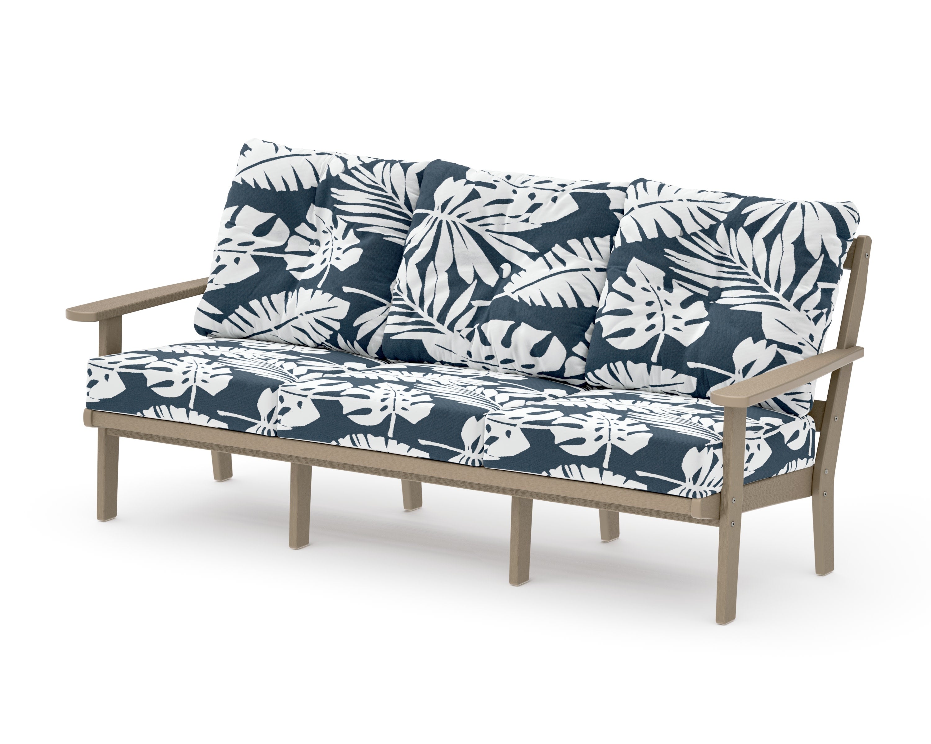 Mission Deep Seating Sofa in Vintage Sahara / Leaf Marine Indigo