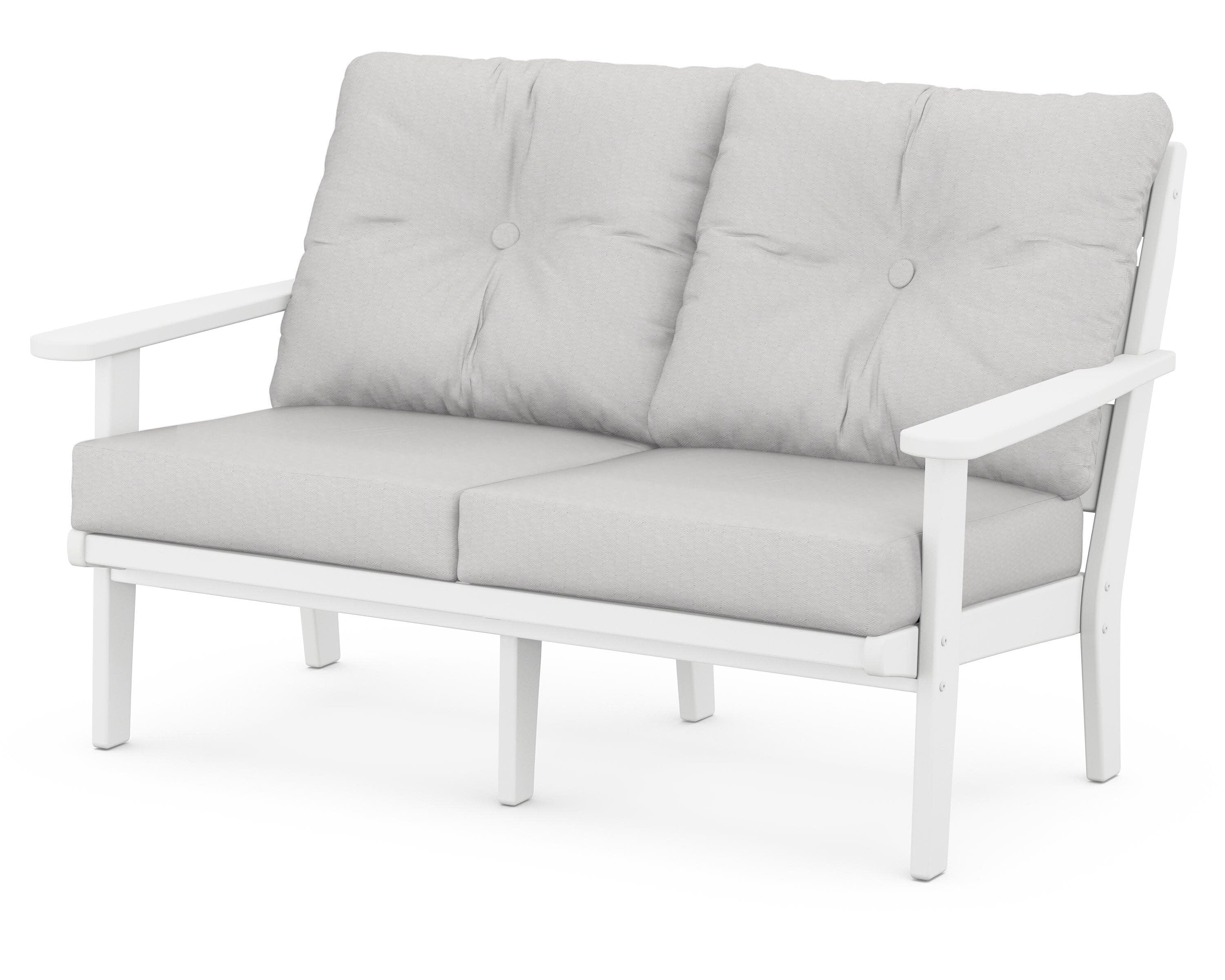 Lakeside Deep Seating Loveseat in White / Diamond in the Rough