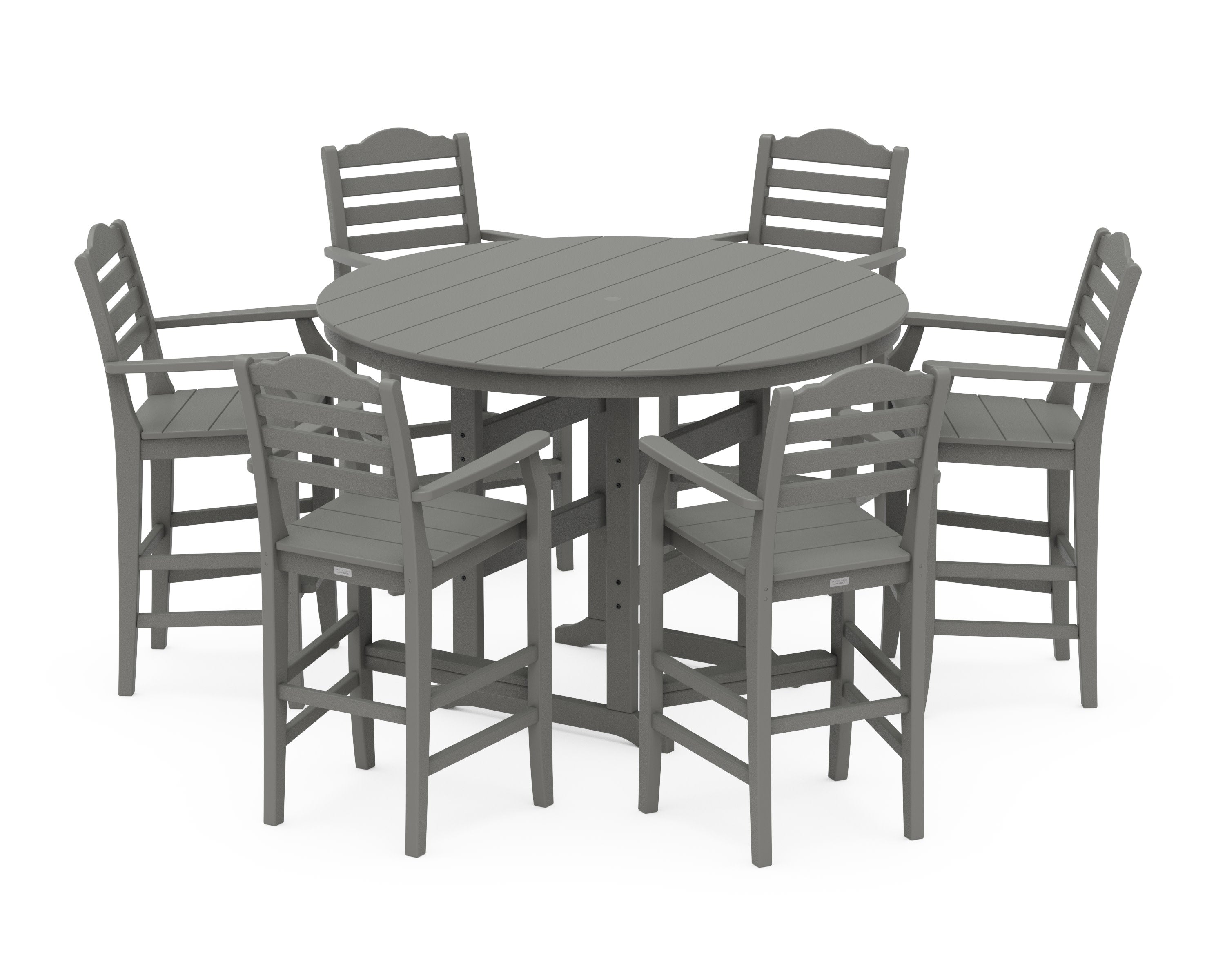 Savannah 7-Piece Arm Chair Round Farmhouse Bar Set