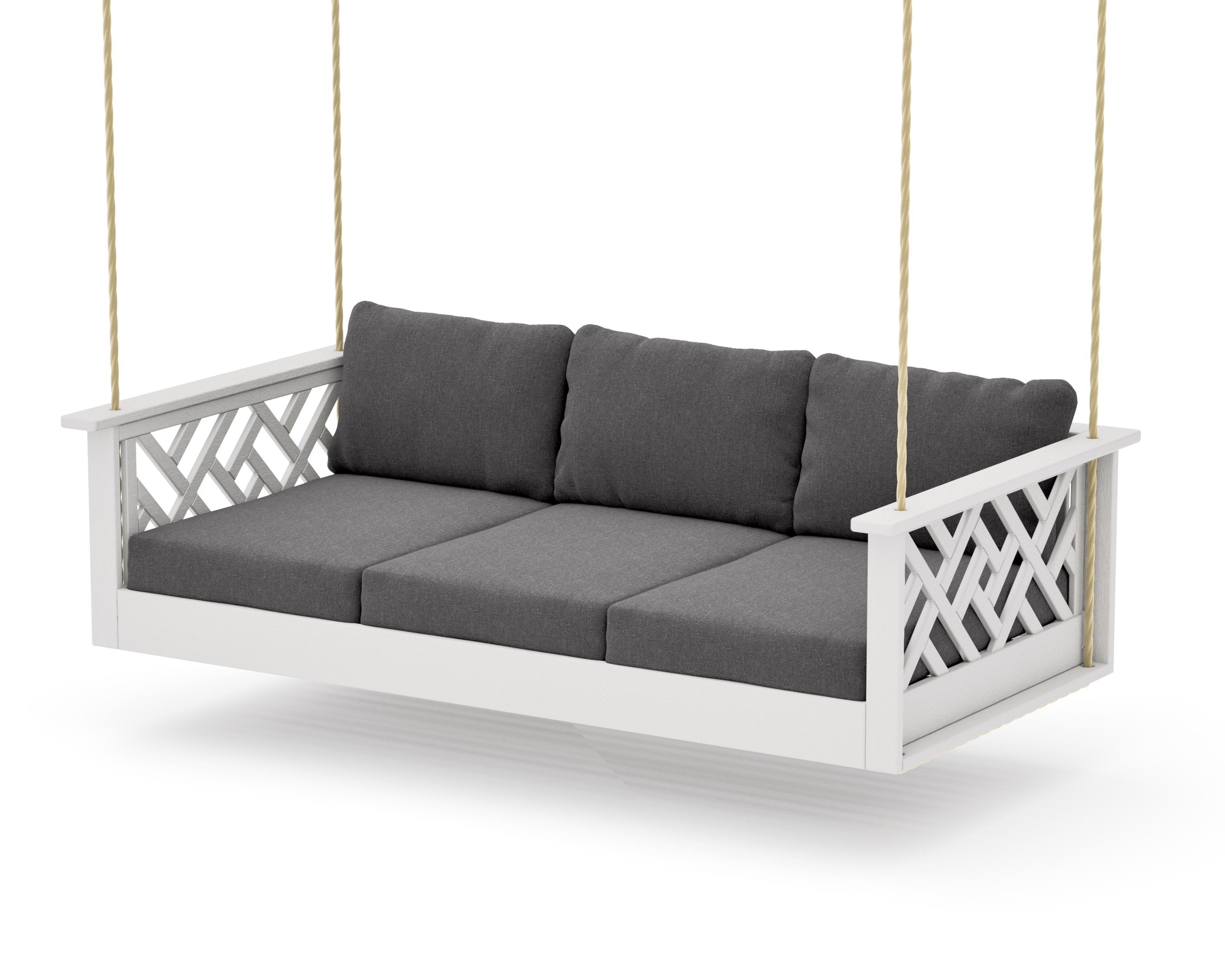 Chippendale Daybed Swing in Vintage White / Ash Charcoal