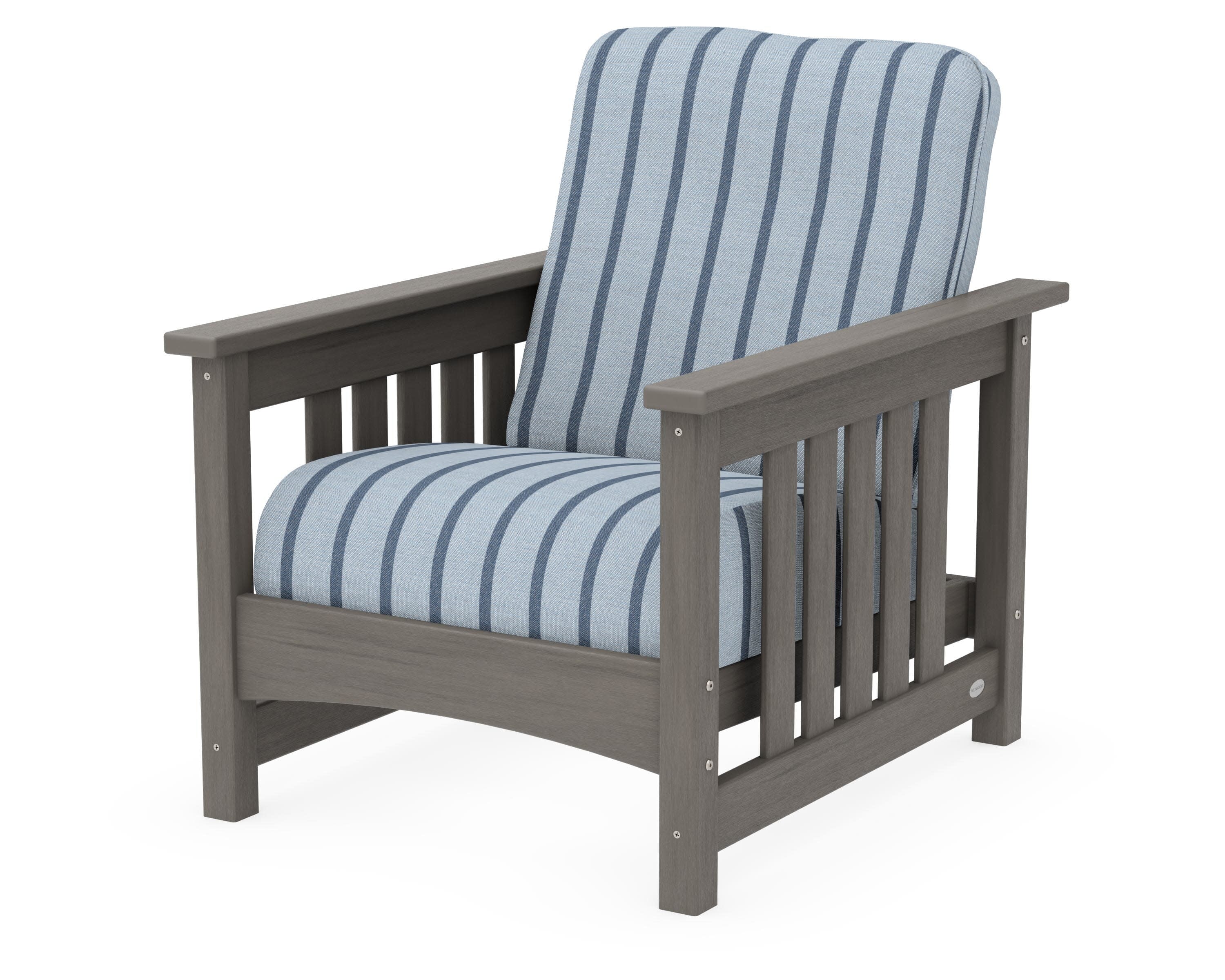 Club Mission Chair in Driftwood / Unwind Sky