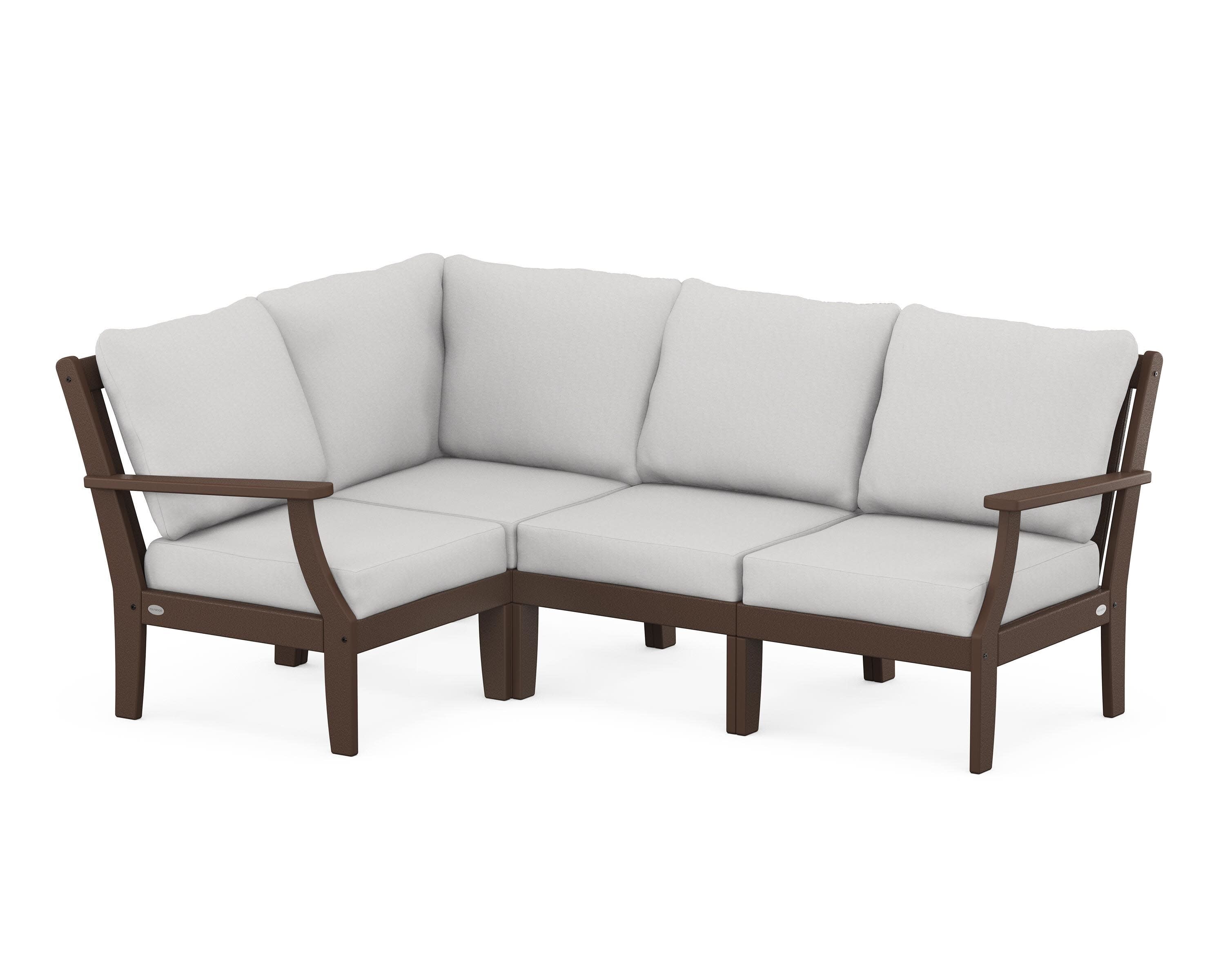 Braxton Modular 4-Piece Deep Seating Set in Mahogany / Diamond in the Rough