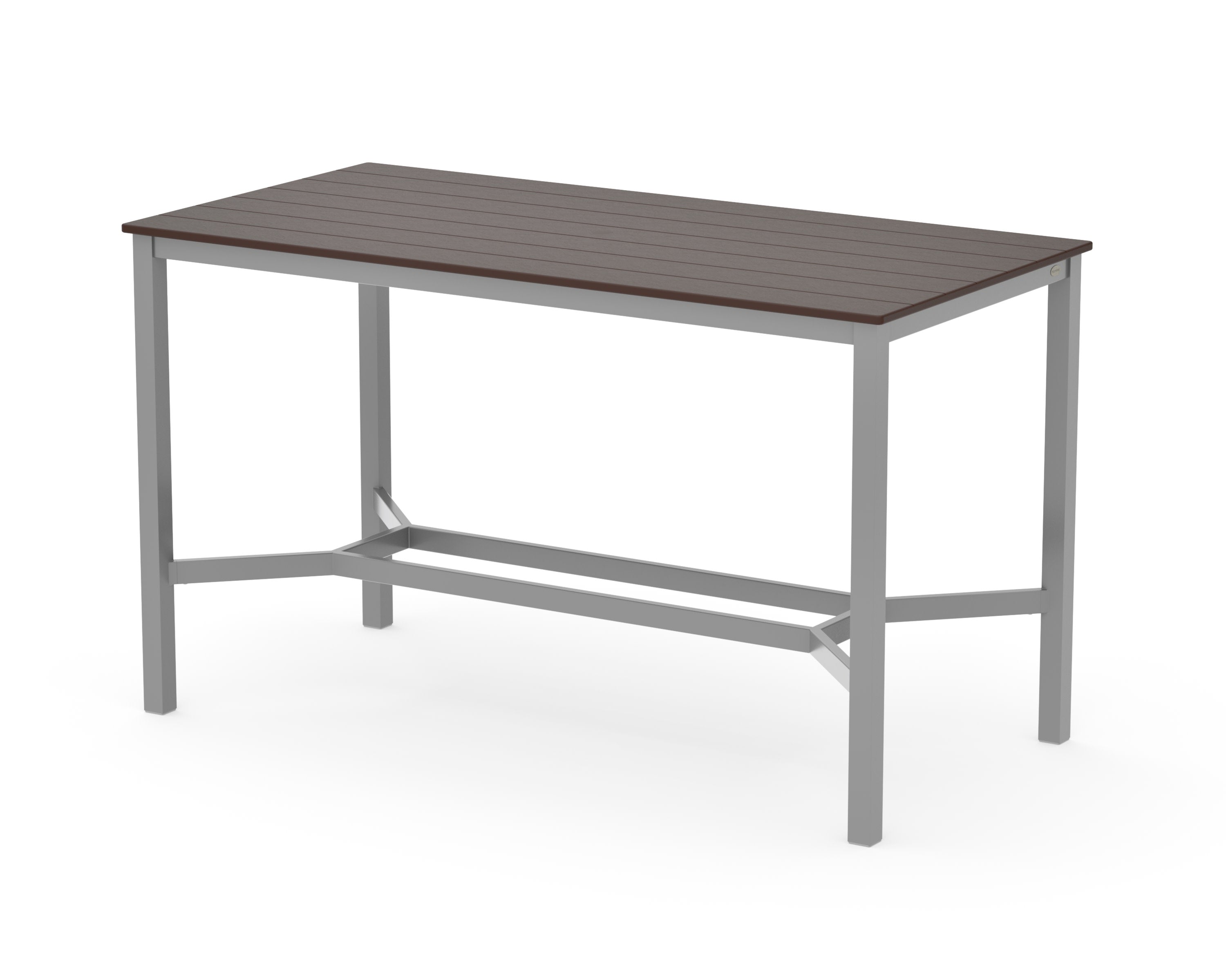 Main Street 36 x 72 Bar Table in Silver / Mahogany