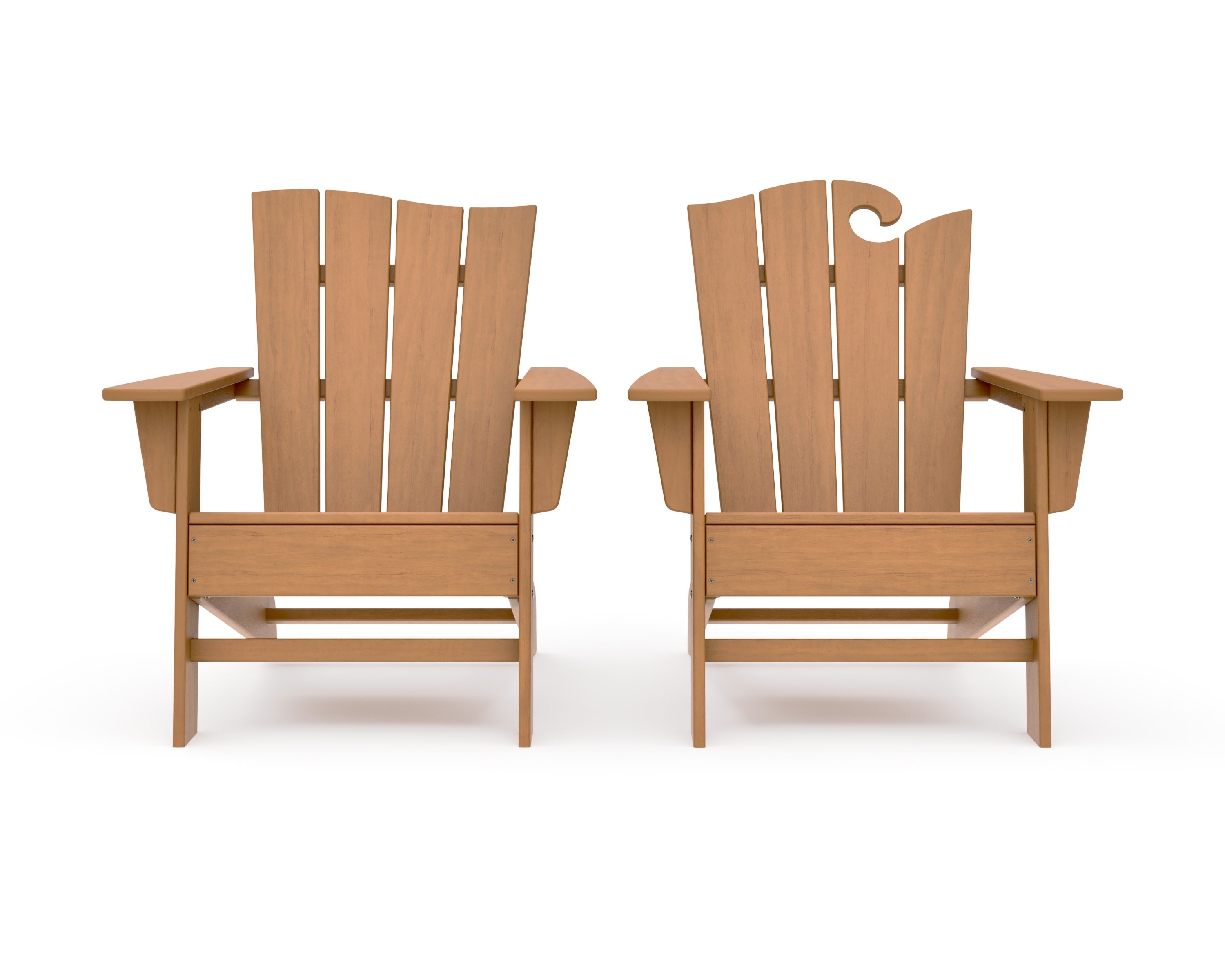 Wave 2-Piece Adirondack Set with The Wave Chair Left in Natural