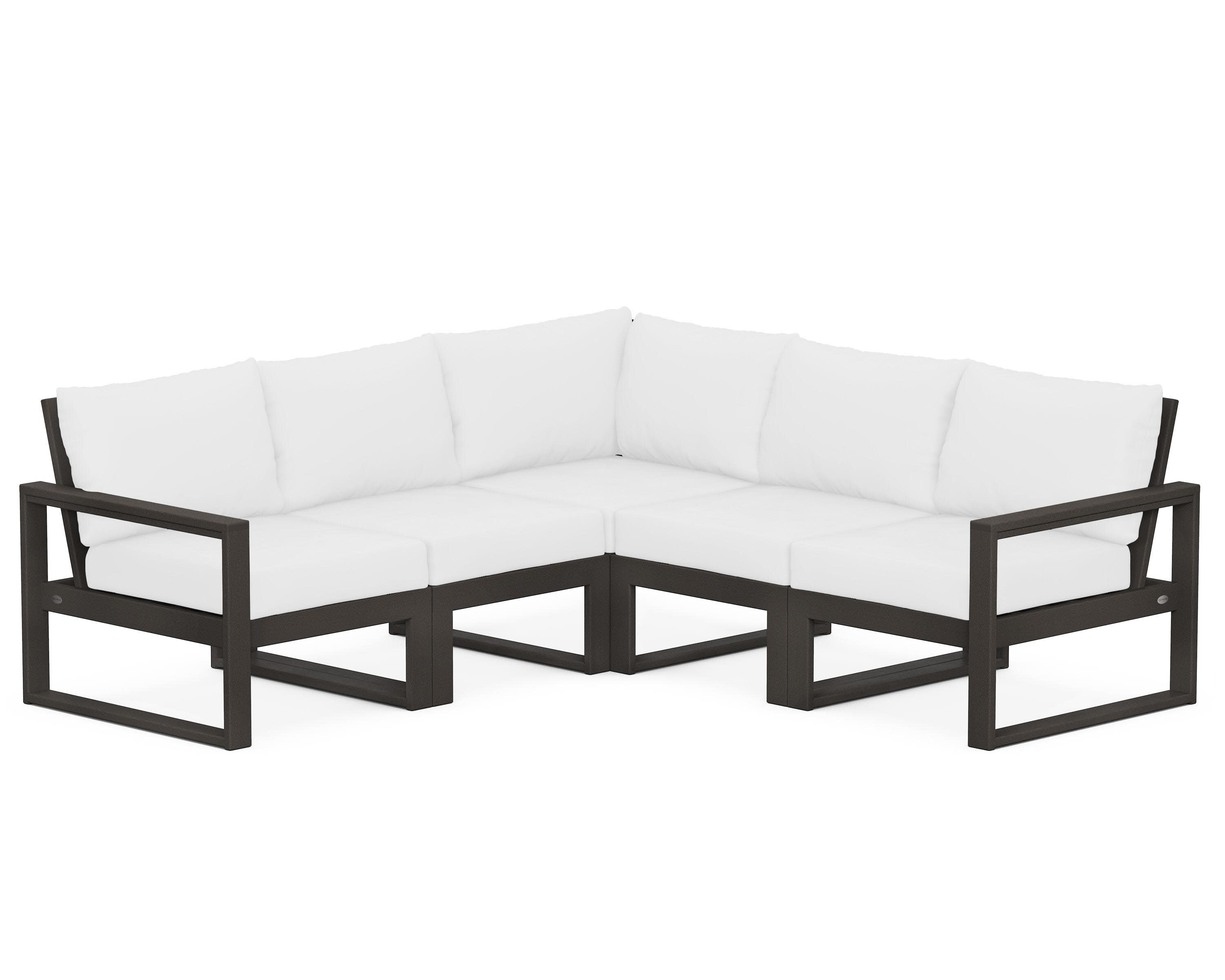 EDGE 5-Piece Modular Deep Seating Set in Vintage Coffee / Natural