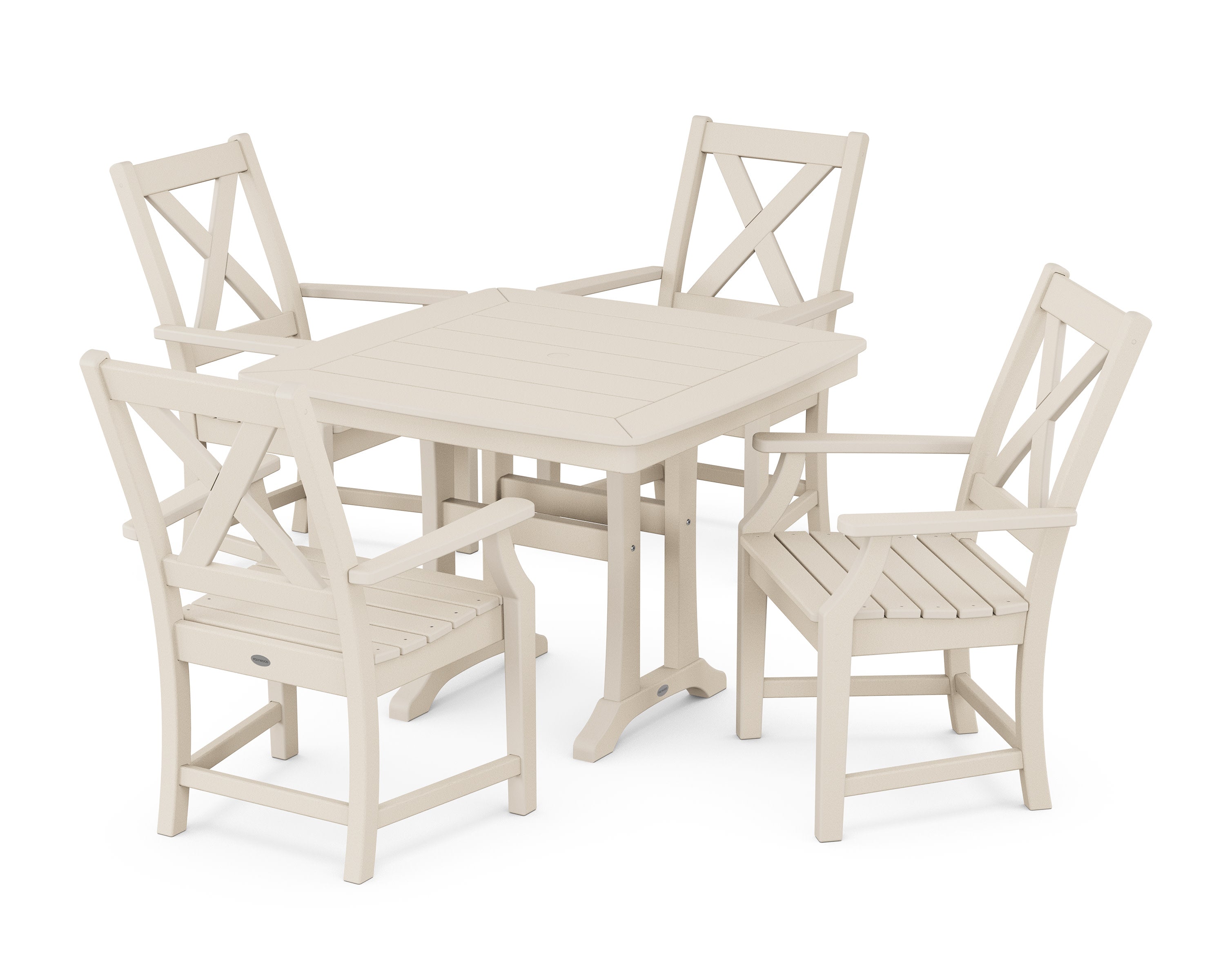Braxton 5-Piece Dining Set with Trestle Legs in Sand