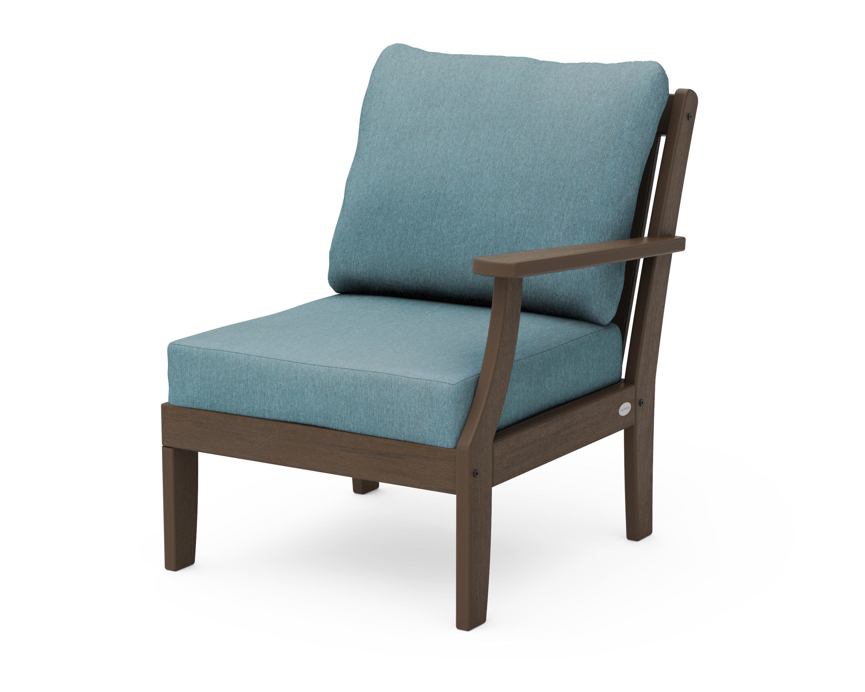 Braxton Modular Right Arm Chair in Kona / Ocean Teal