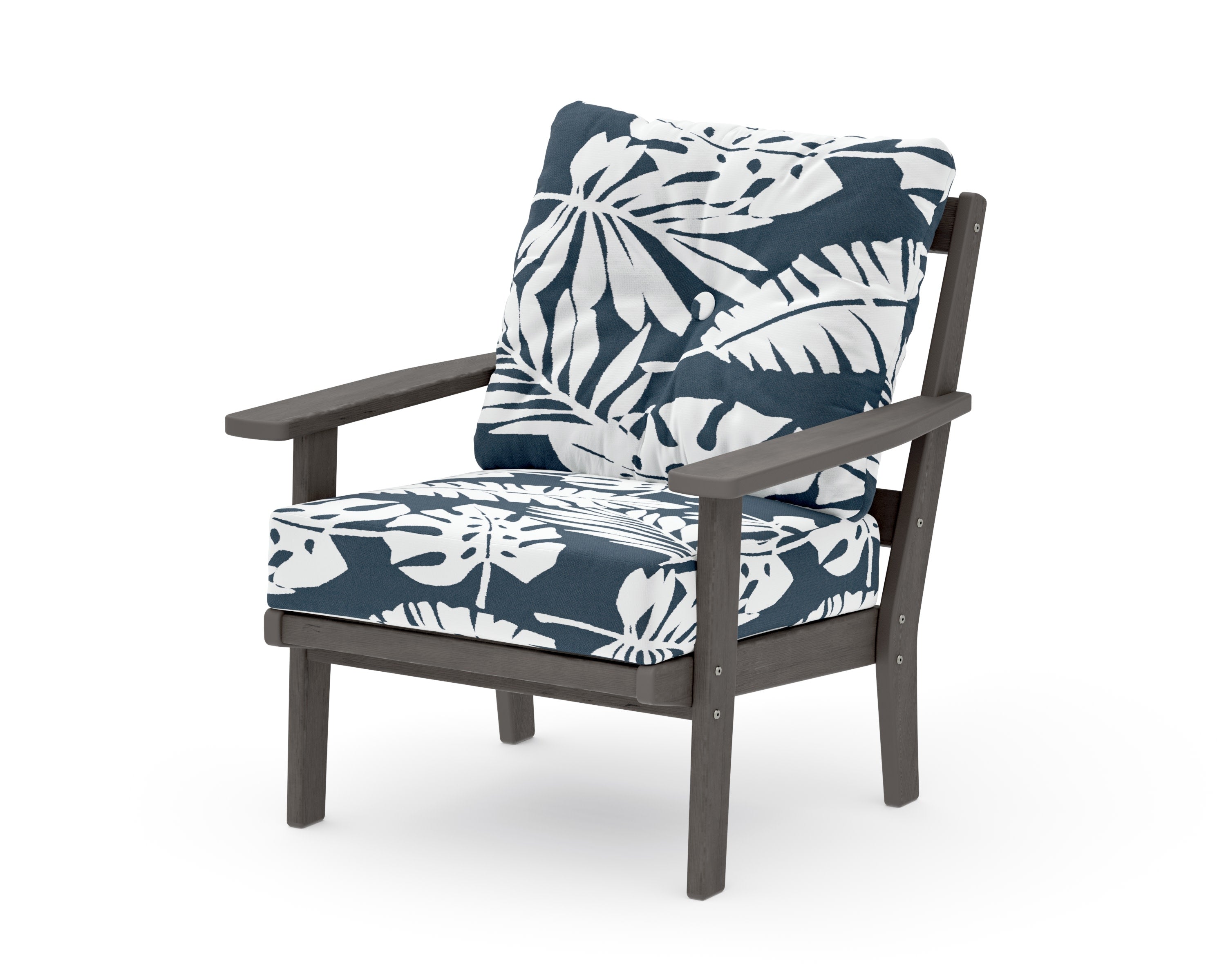 Prairie Deep Seating Chair in Driftwood / Leaf Marine Indigo