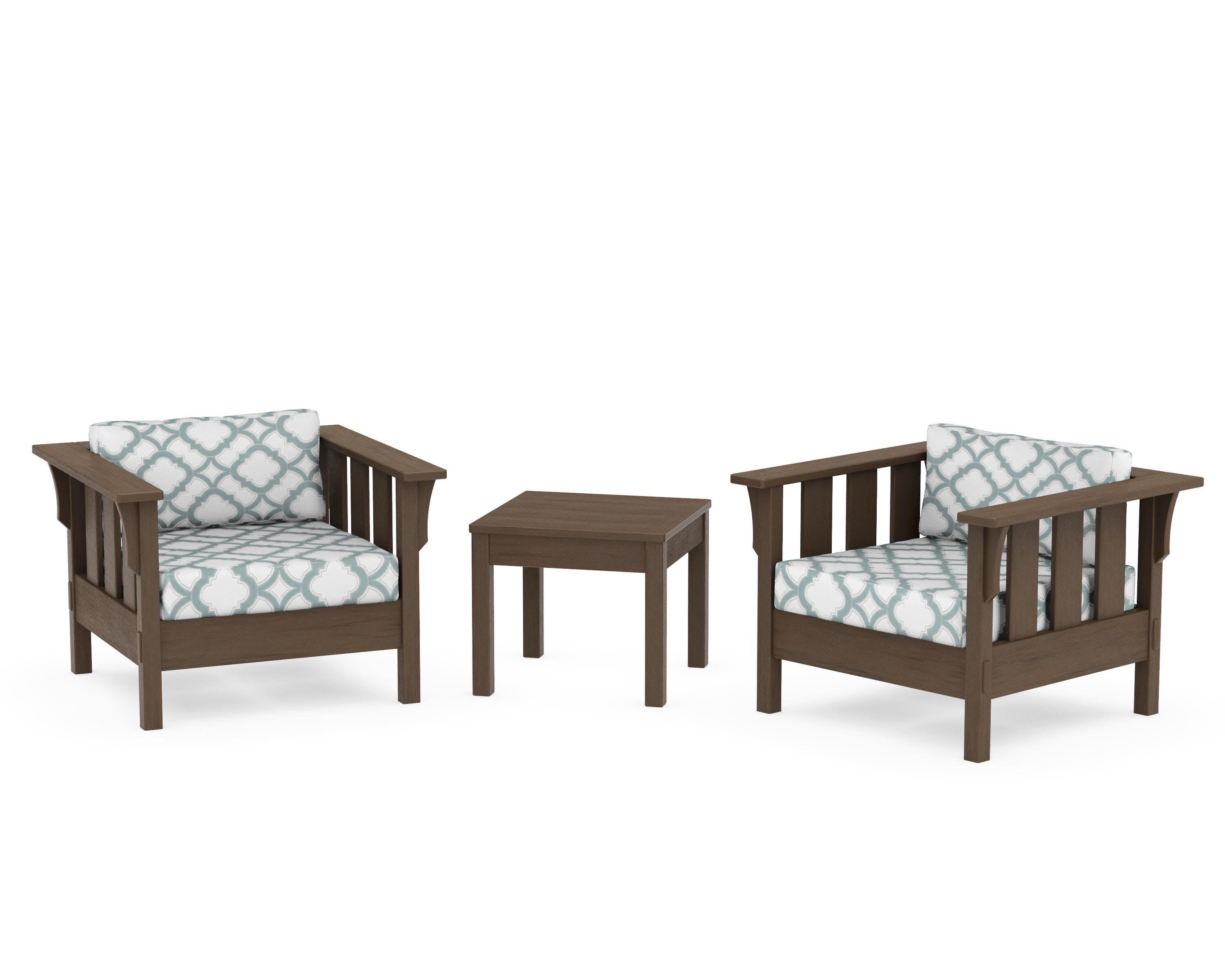 Acadia 3-Piece Deep Seating Set in Kona / Trellis Glacier Spa