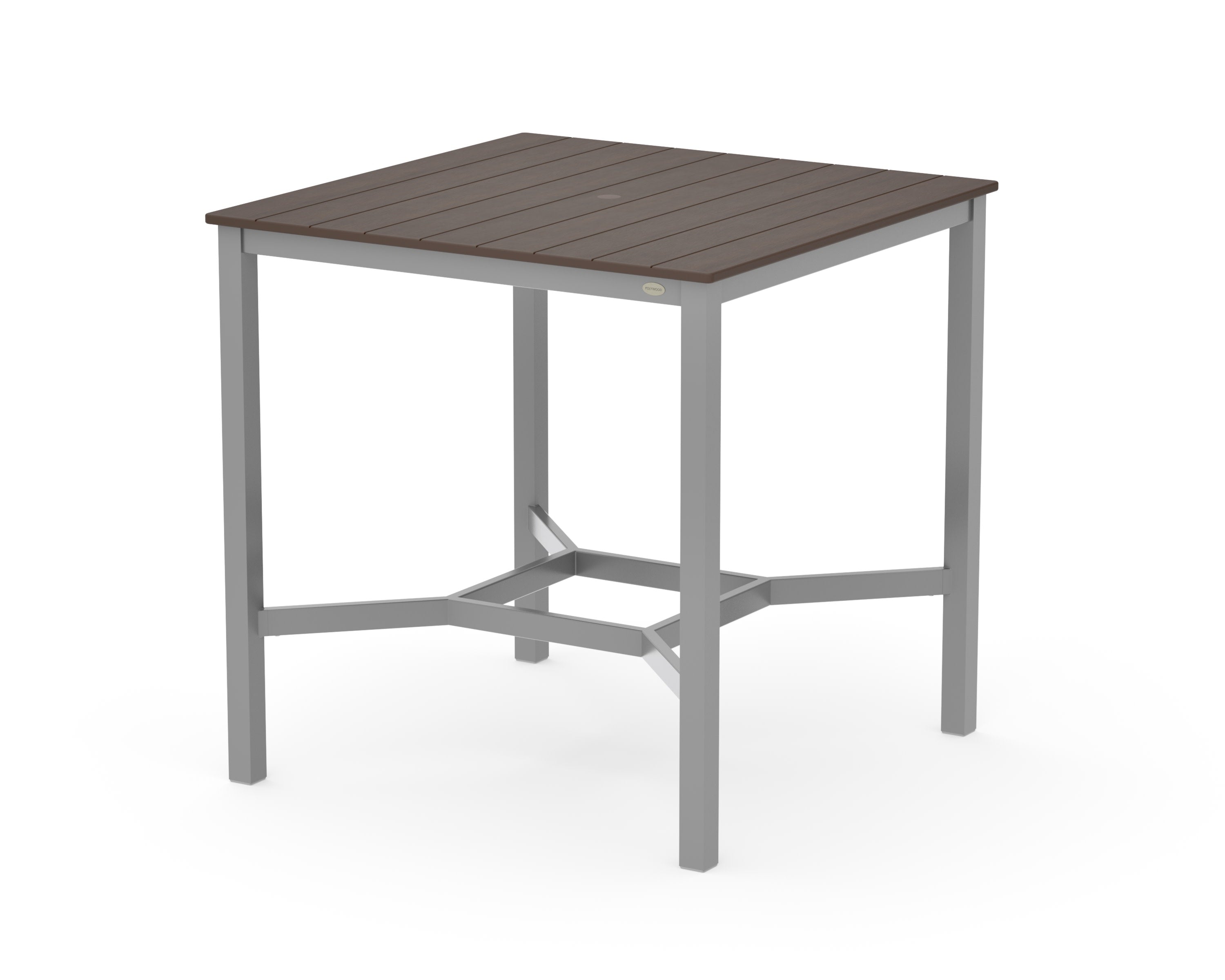 Main Street 42 x 42 Bar Table in Silver / Kona