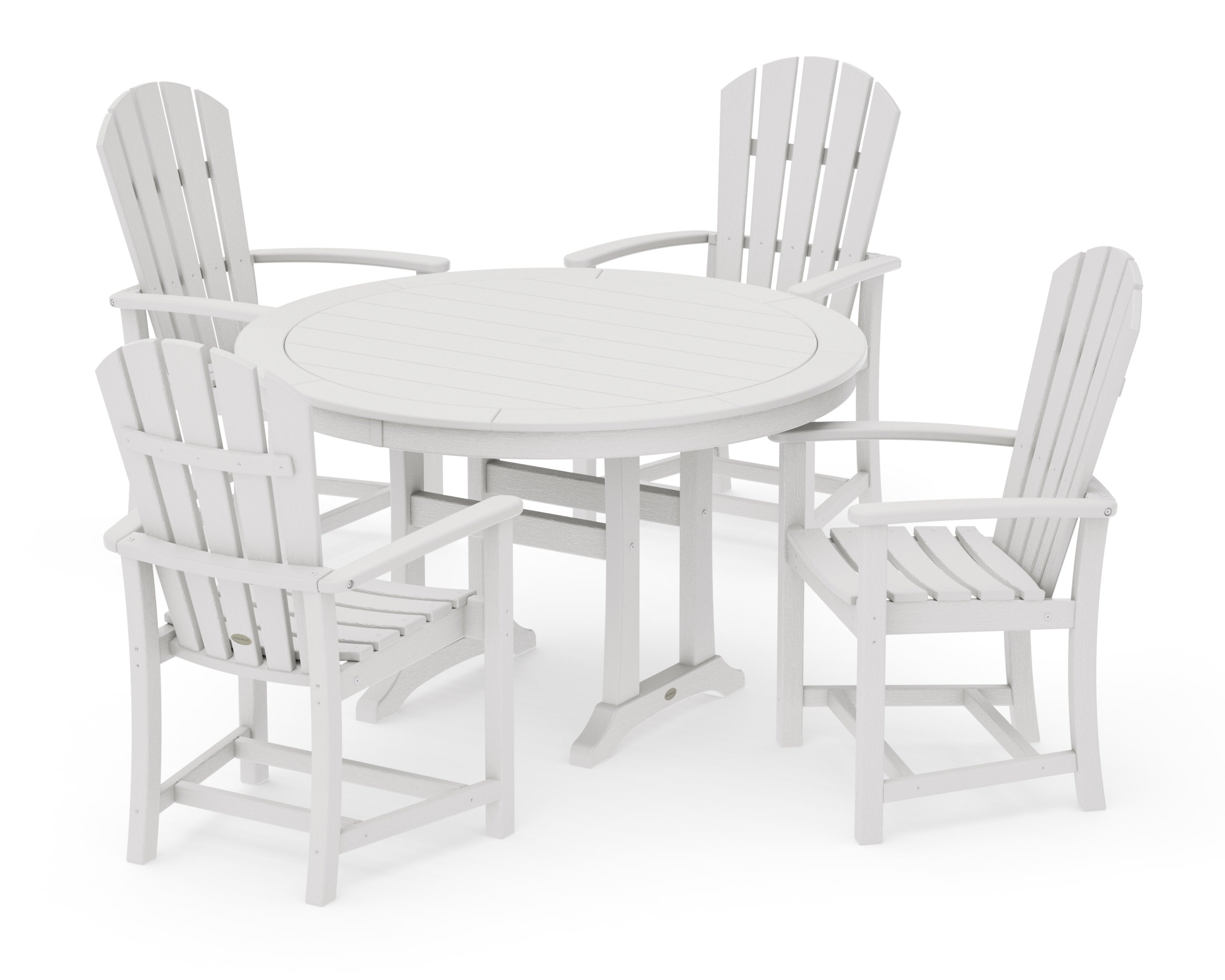 Palm Coast 5-Piece Round Dining Set in Vintage White