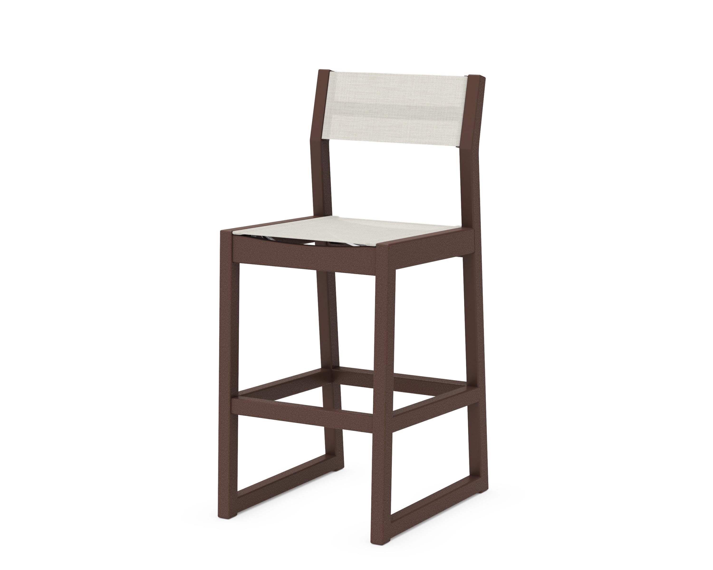 EDGE Sling Bar Side Chair in Mahogany / Parchment Sling