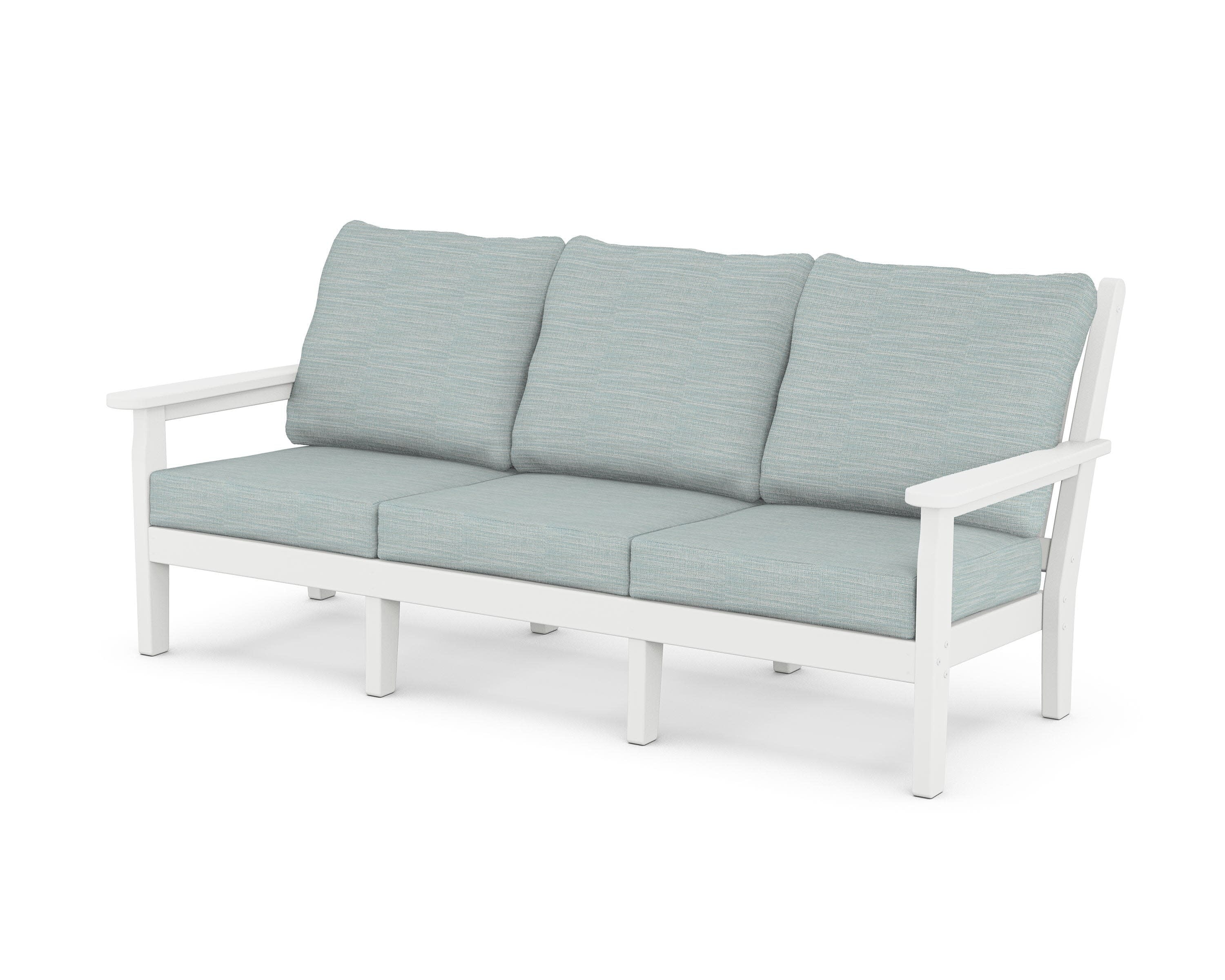 Chippendale Deep Seating Sofa in White / Soothe Mist