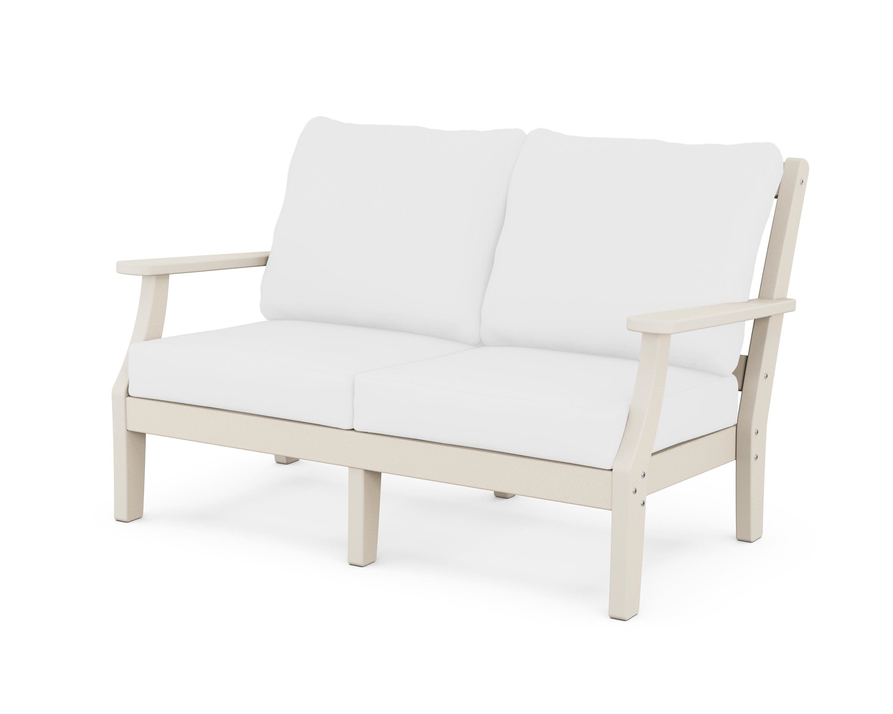Chinoiserie Deep Seating Loveseat in Sand / Natural