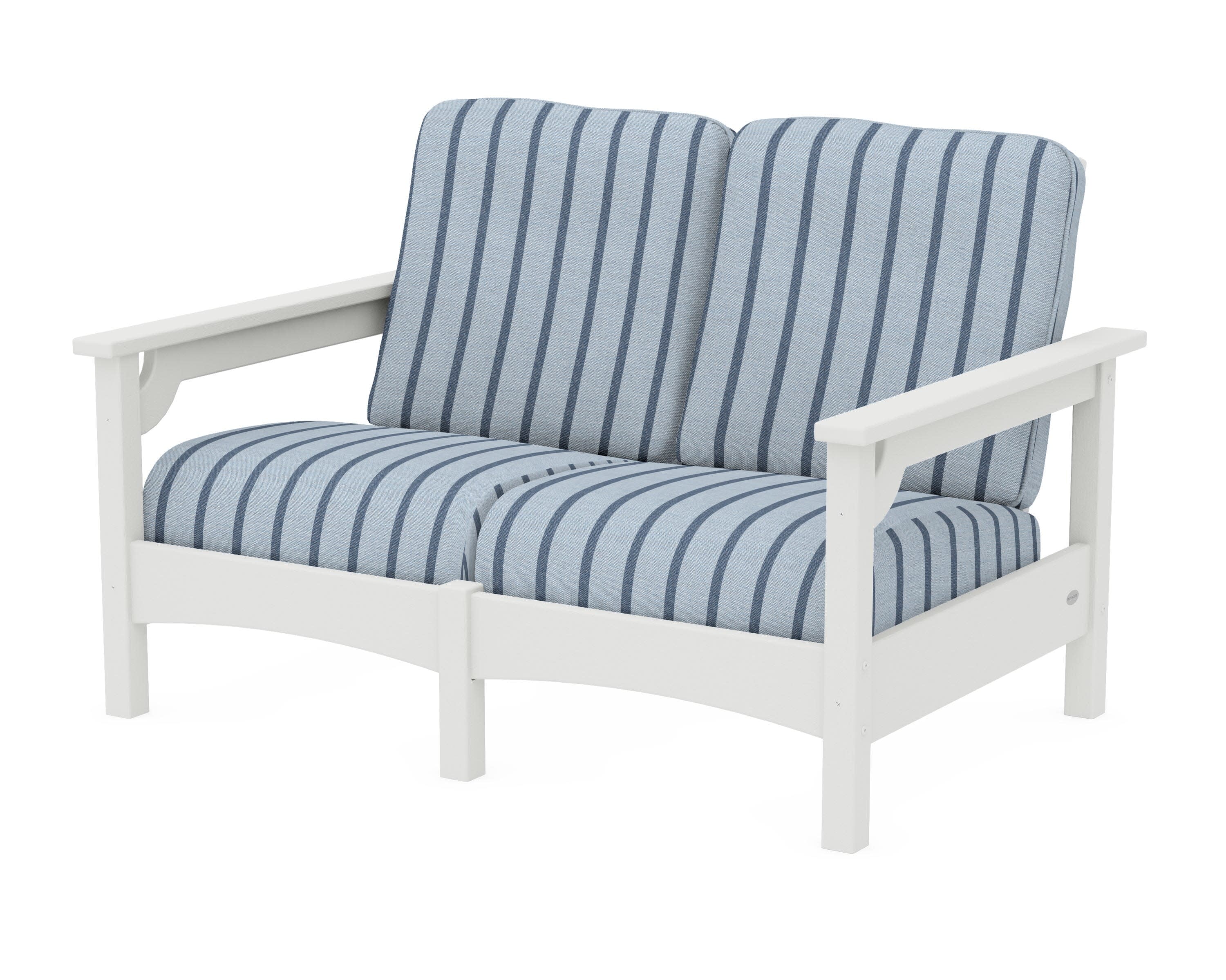Club Loveseat in Vintage White / Unwind Sky