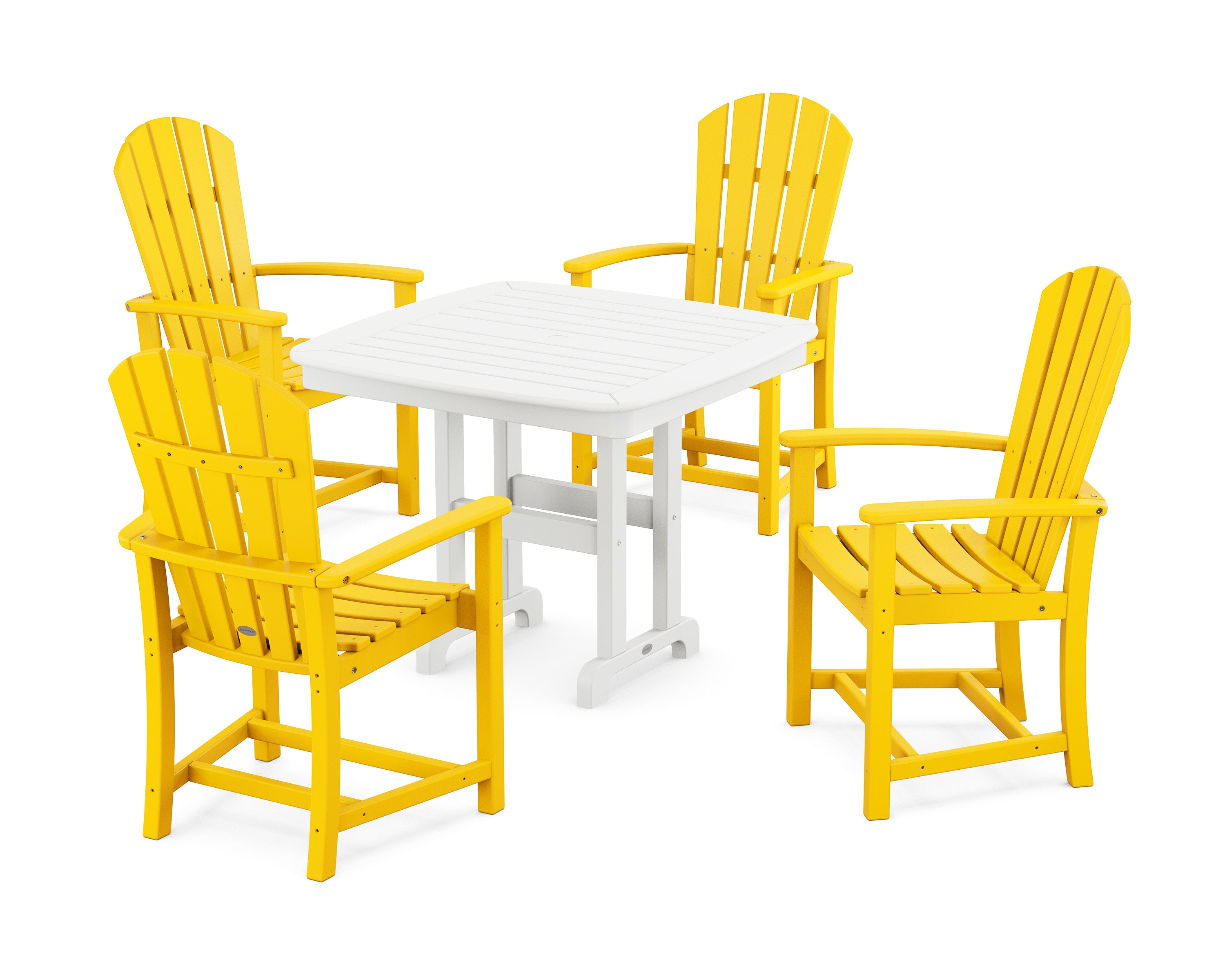 Palm Coast 5-Piece Dining Set in Lemon / White