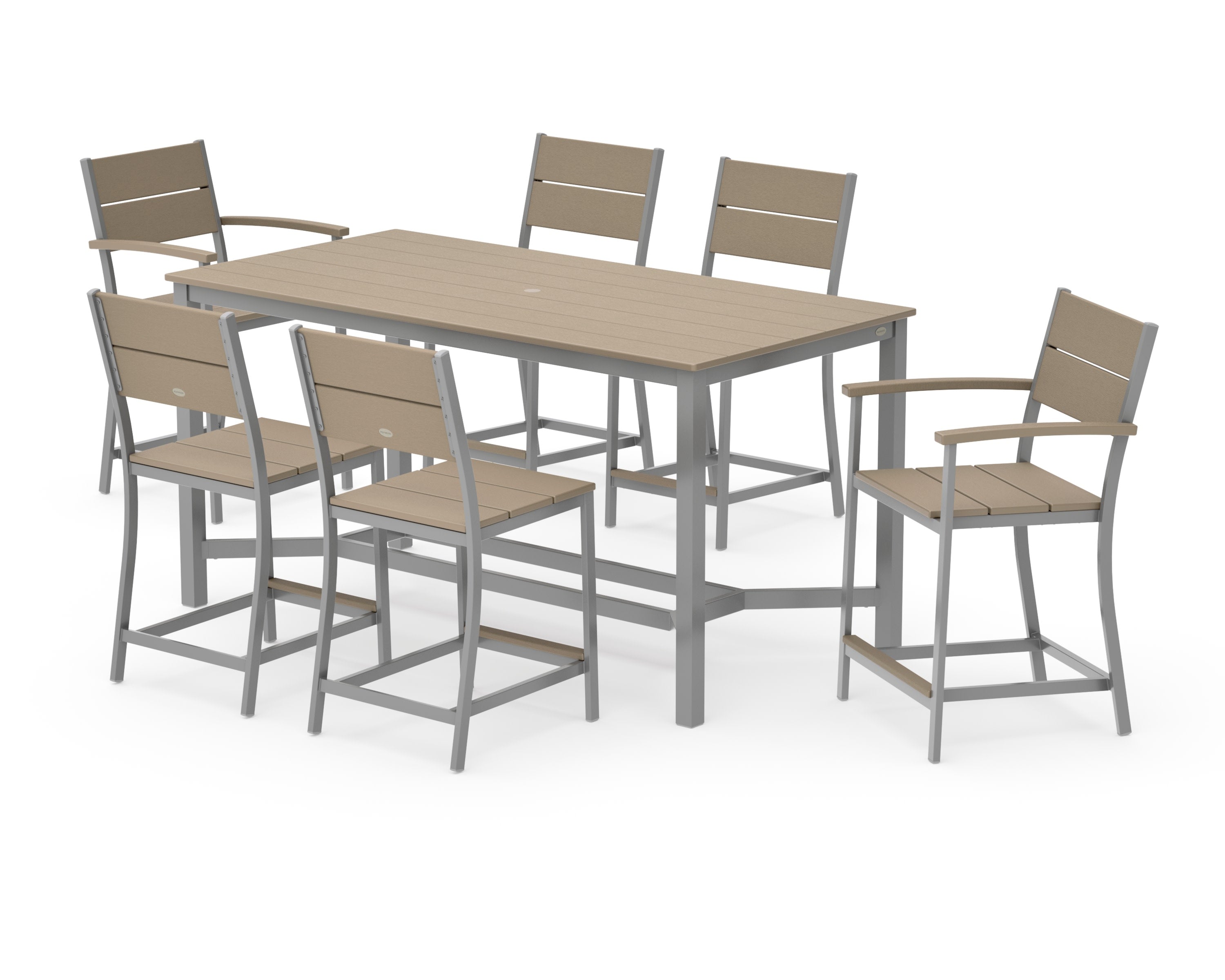 Main Street 7-Piece Counter Set in Silver / Vintage Sahara