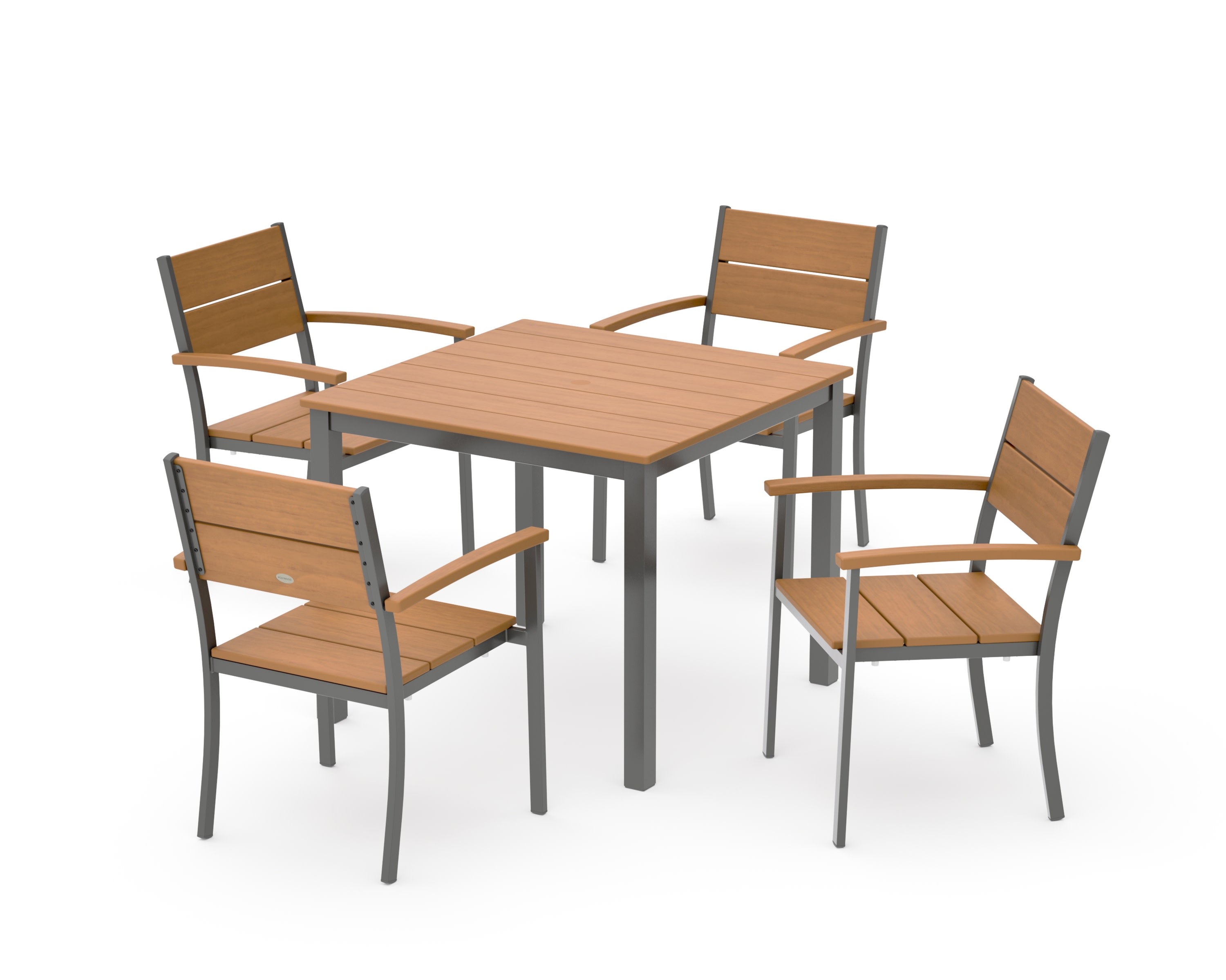 Main Street 5-Piece Dining Set in Charcoal / Natural