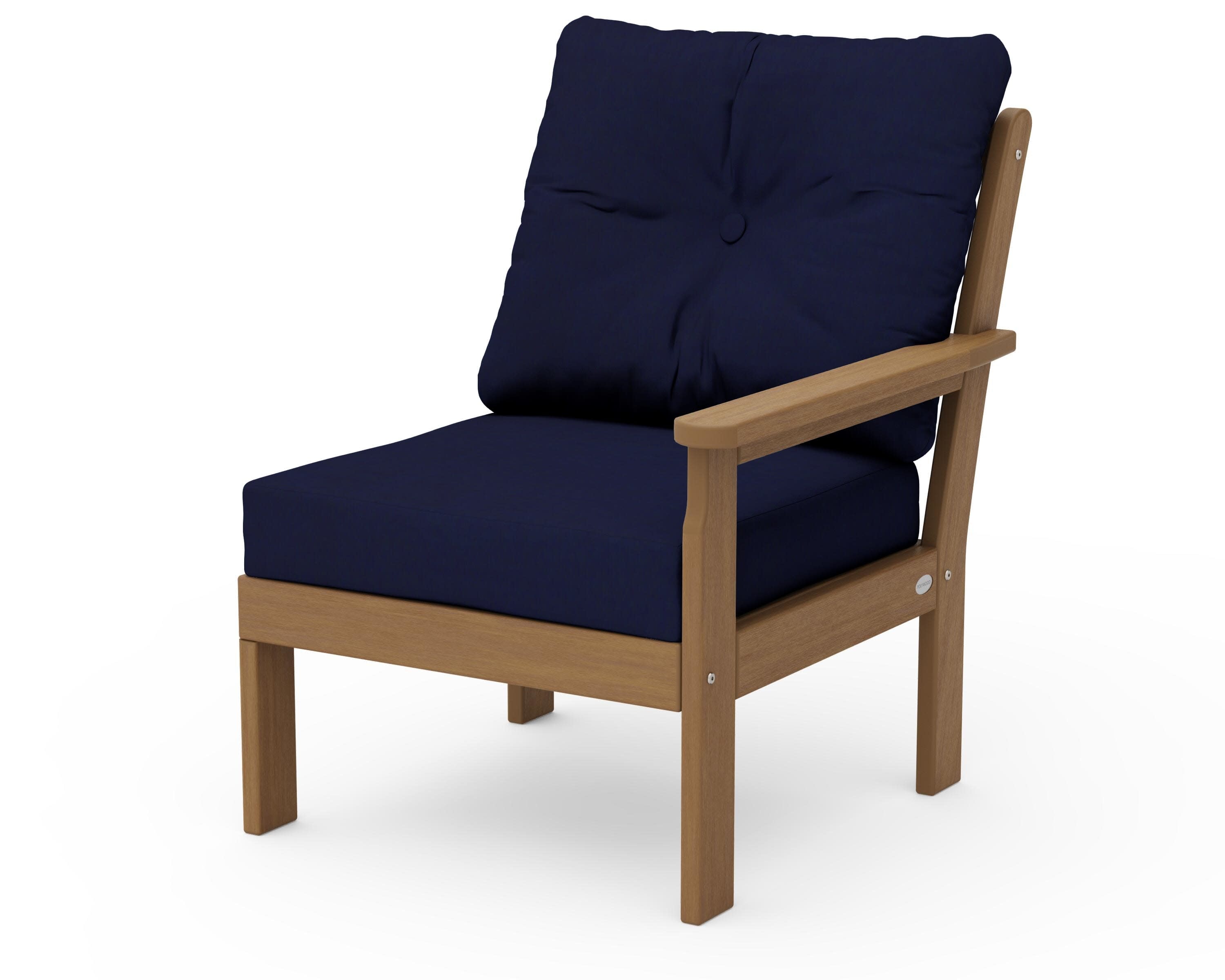 Vineyard Modular Right Arm Chair in Natural / Navy