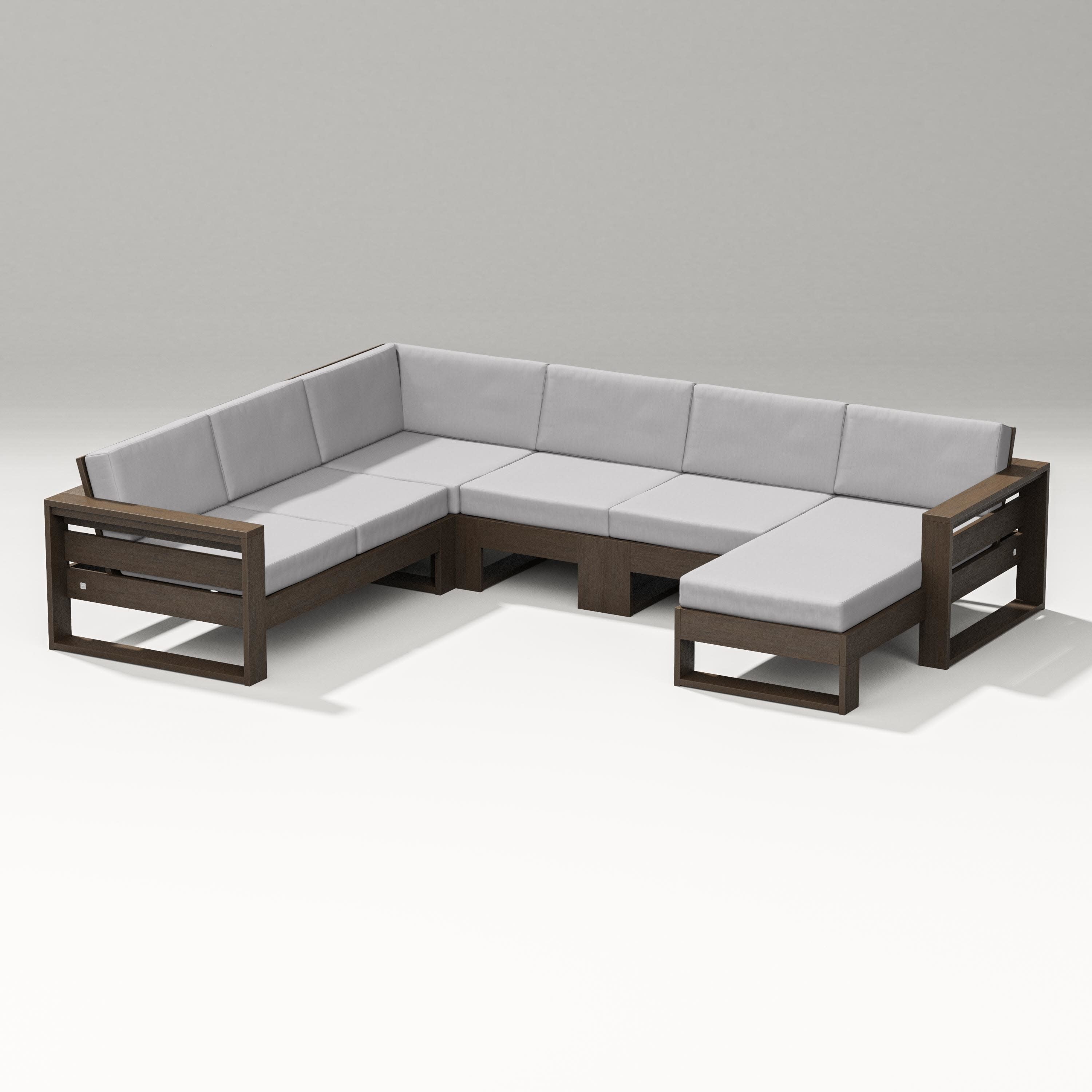 Latitude Corner Sectional with Right Chaise in Kona / Granite