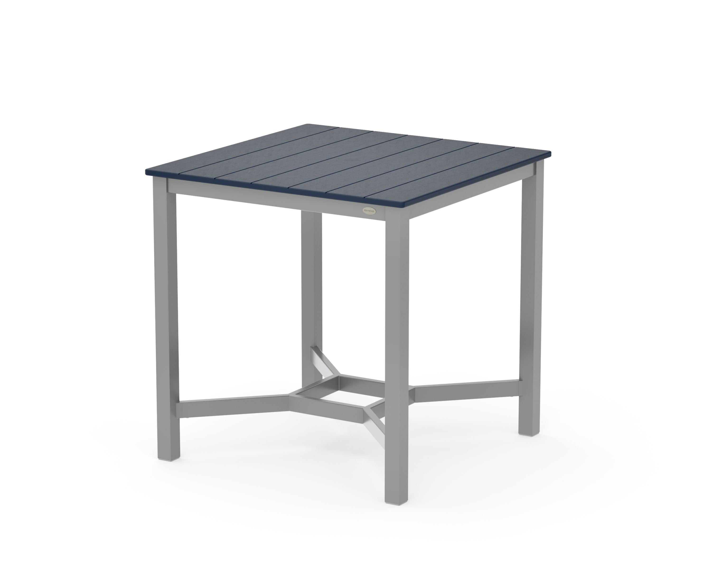 Main Street 36 x 36 Counter Table in Silver / Navy