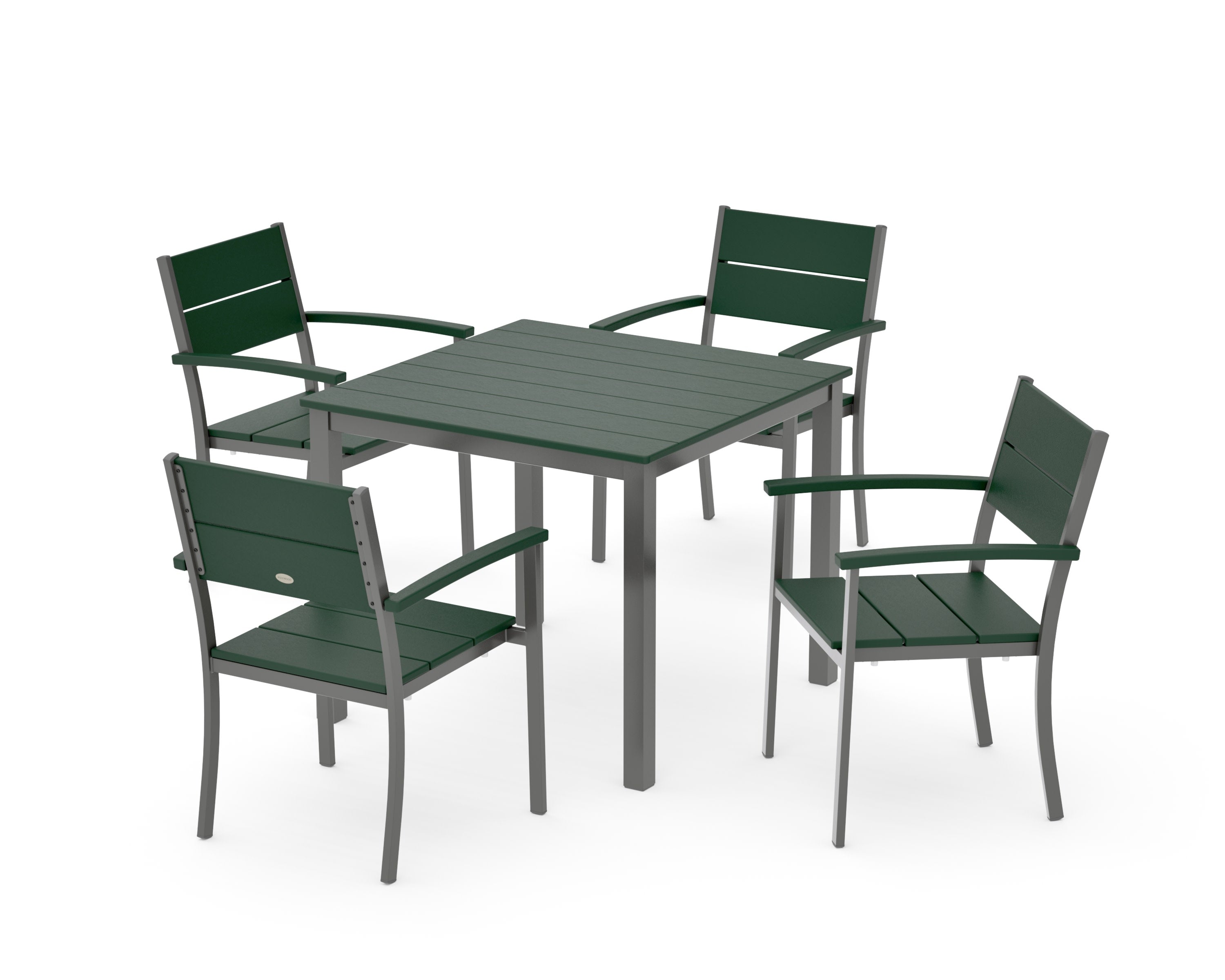 Main Street 5-Piece Dining Set in Charcoal / Green
