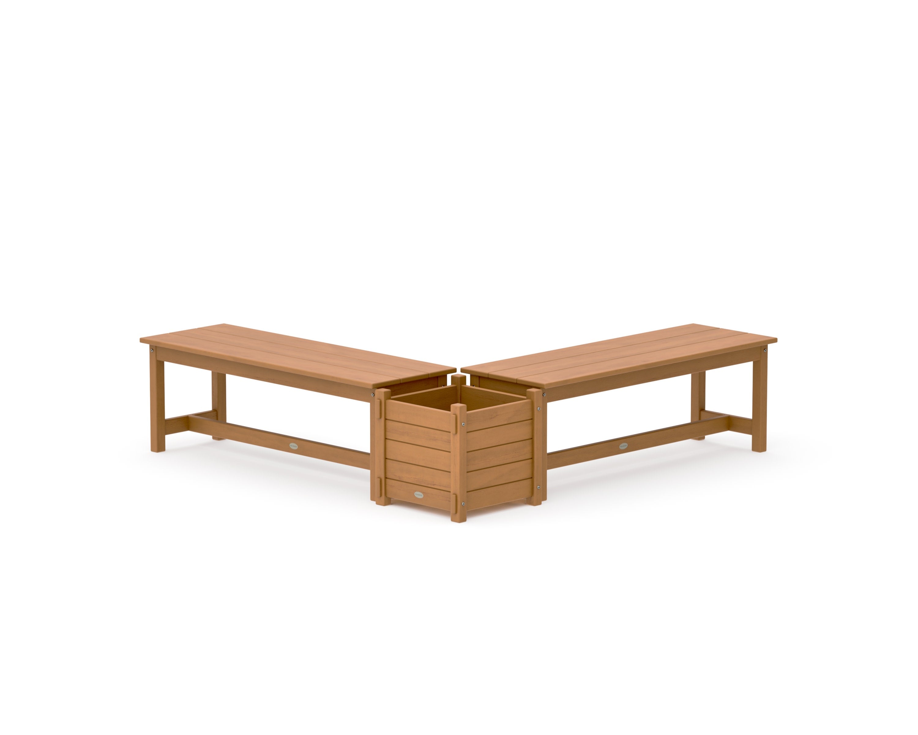 48" Nautical L- Shaped Planter Bench Set in Natural