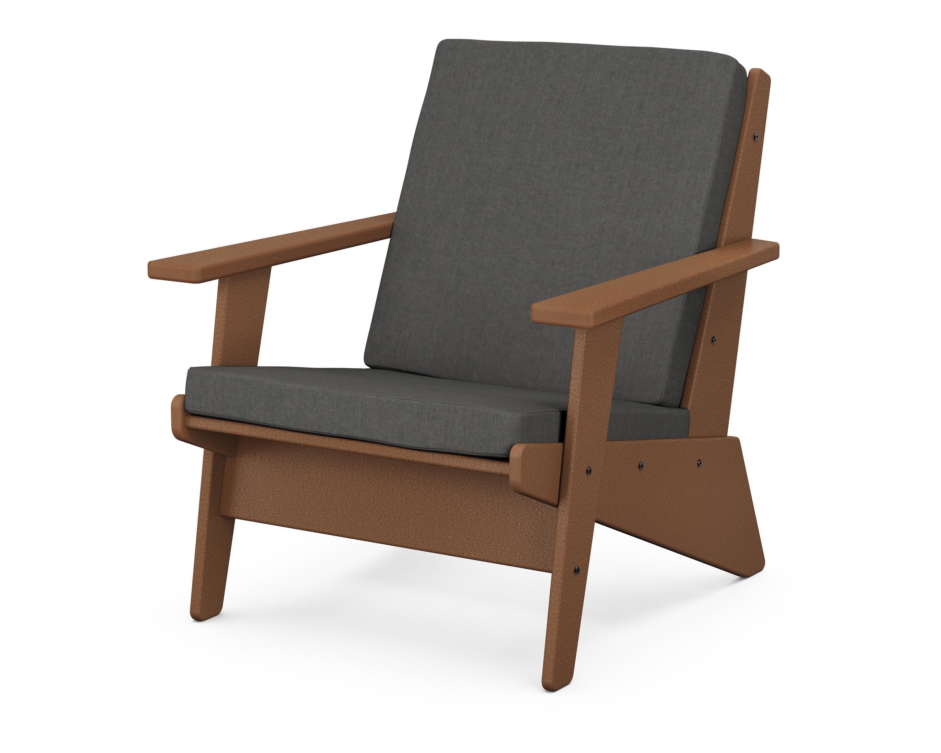 Riviera Modern Lounge Chair in Teak / Spectrum Carbon