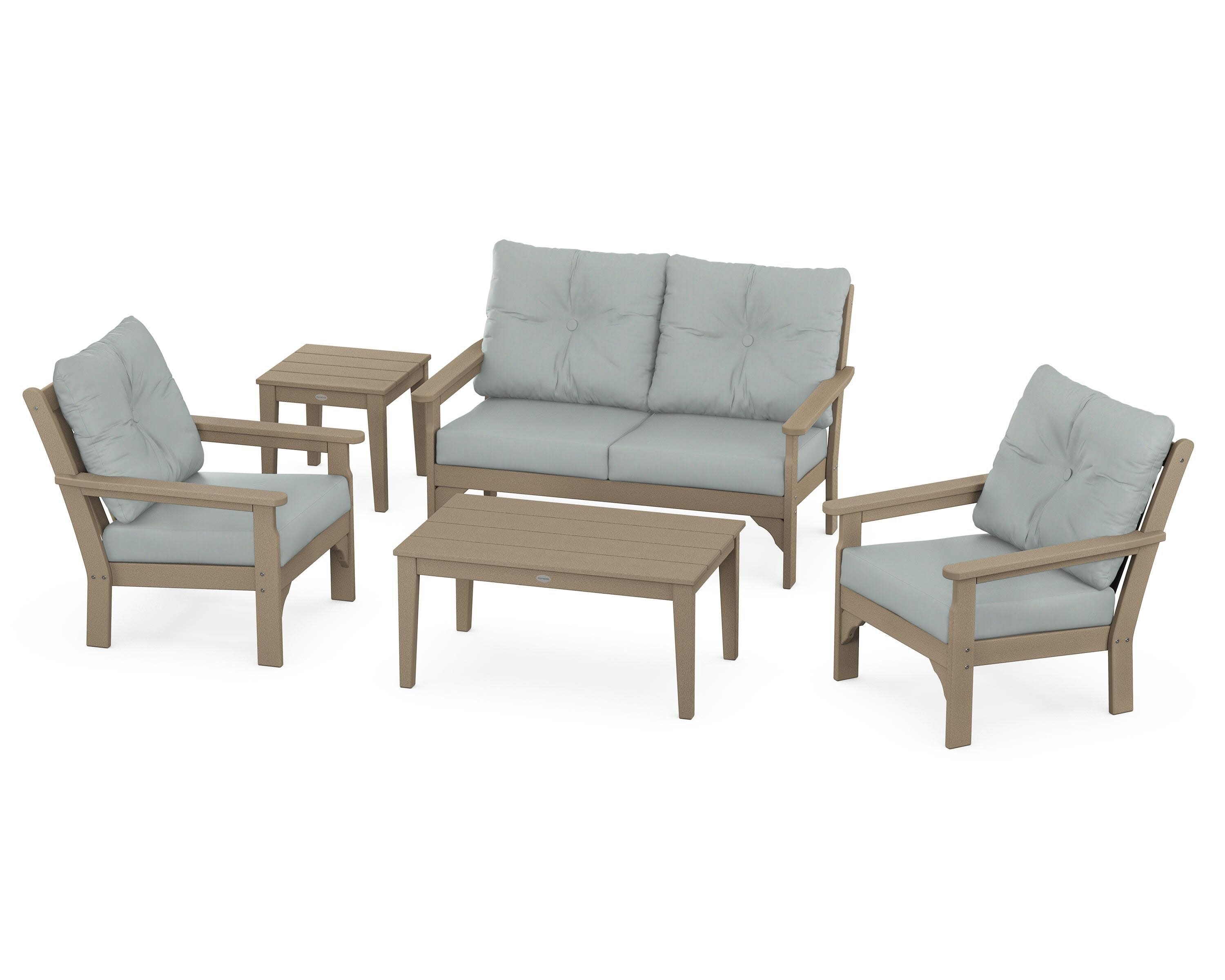 Vineyard 5-Piece Deep Seating Set in Vintage Sahara / Spa