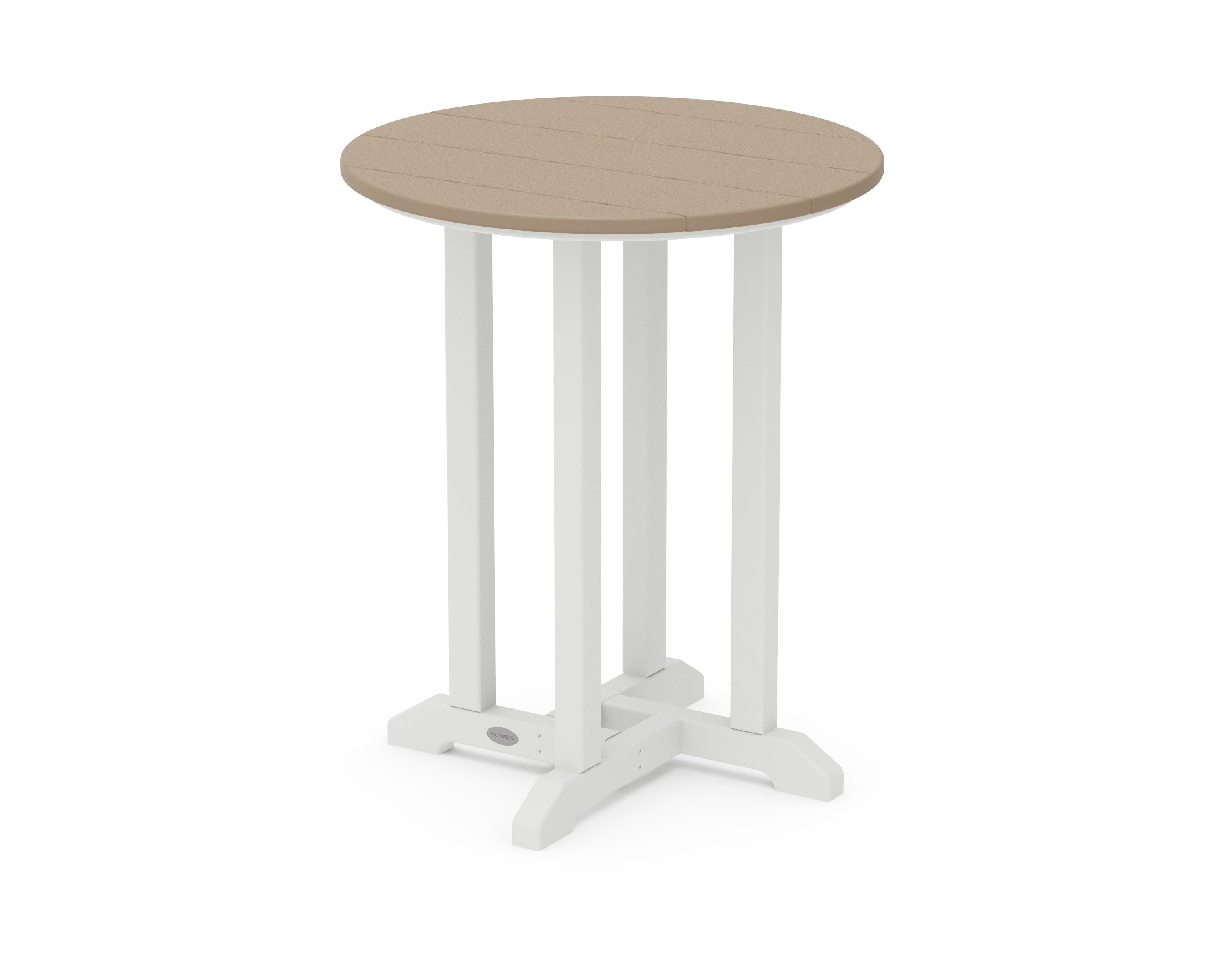 Contempo 24" Round Dining Table in White / Vintage Sahara