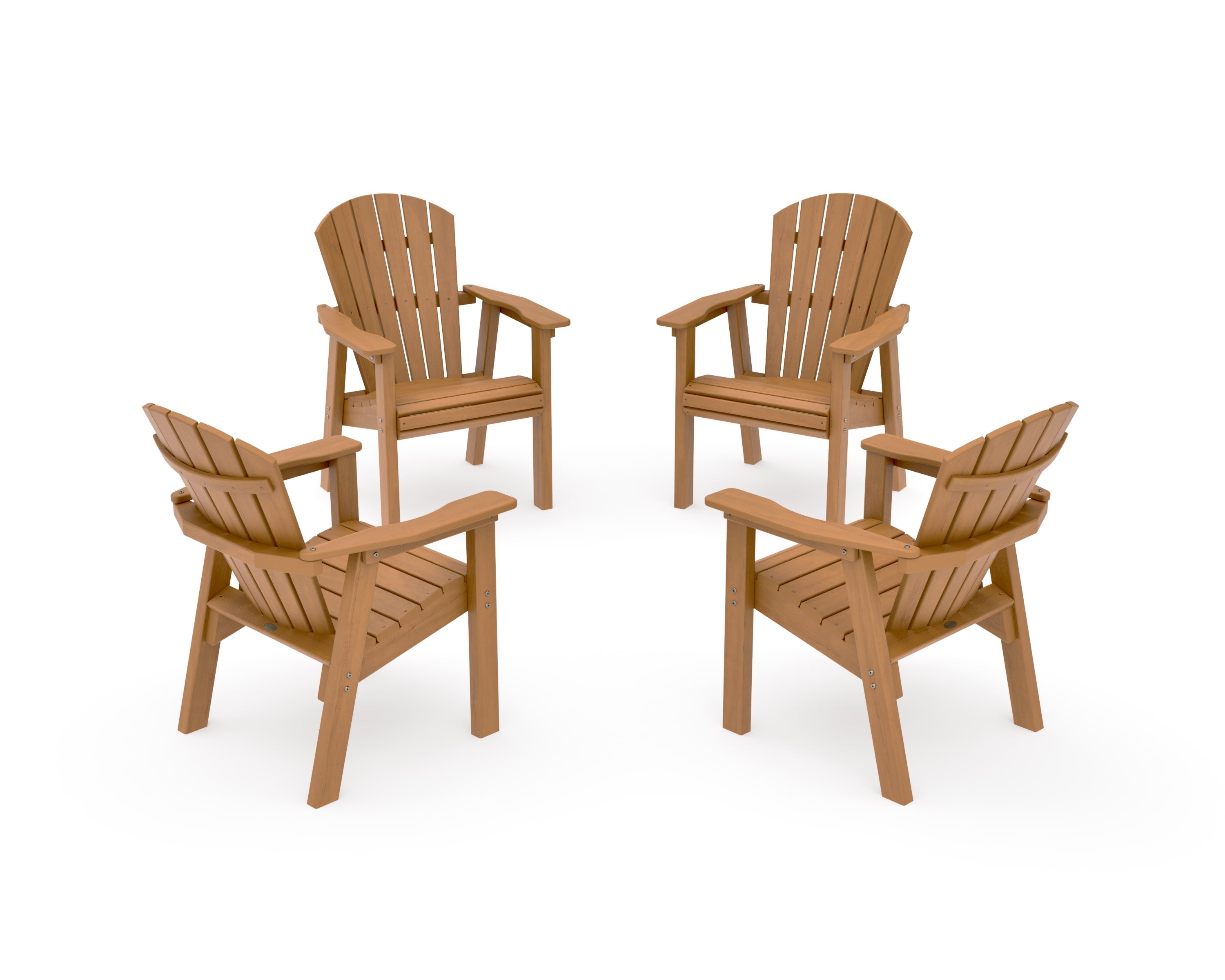 Seashell 4-Piece Upright Adirondack Conversation Set in Natural