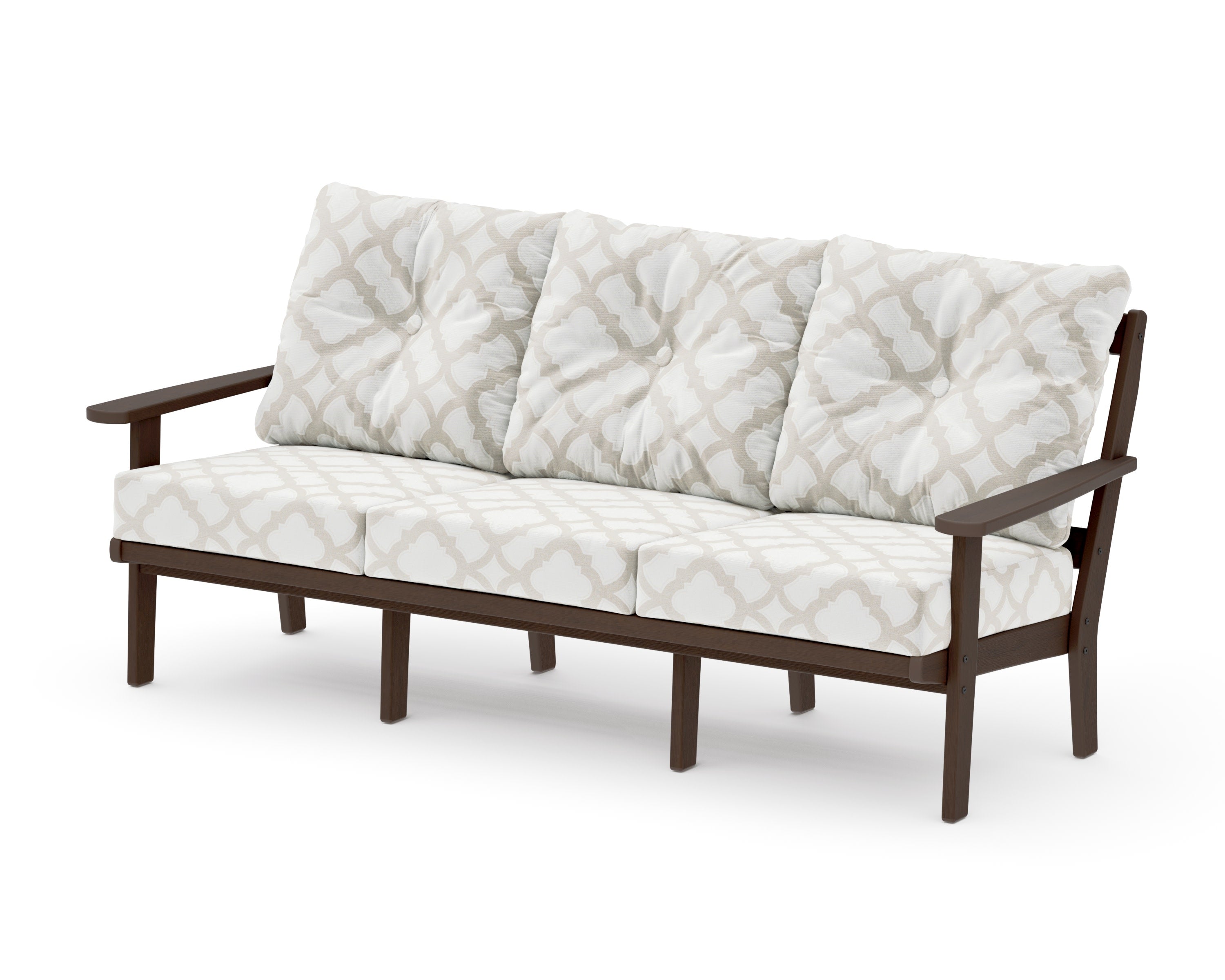 Mission Deep Seating Sofa in Kona / Trellis Dune Burlap