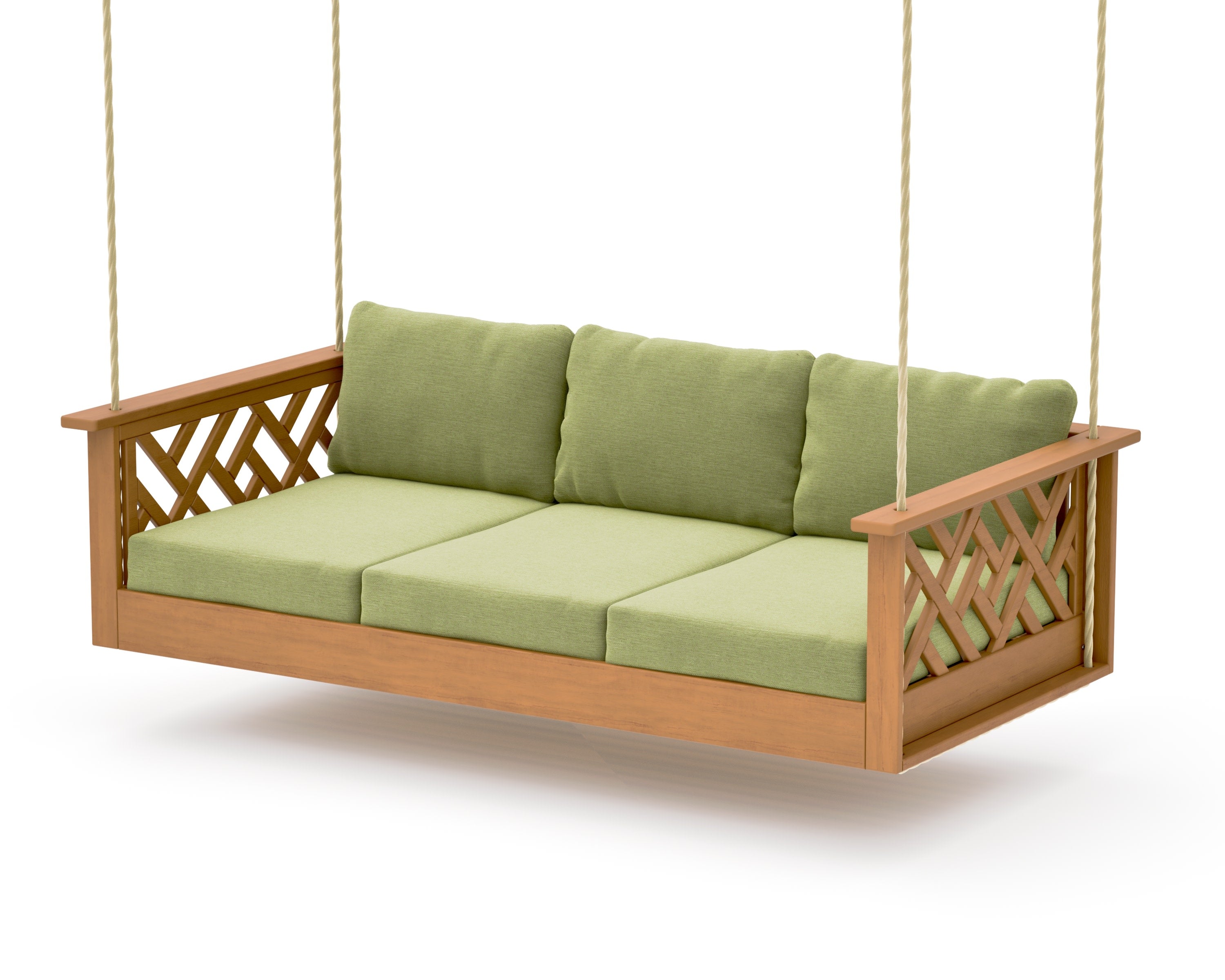 Chippendale Daybed Swing in Natural / Chartreuse Boucle