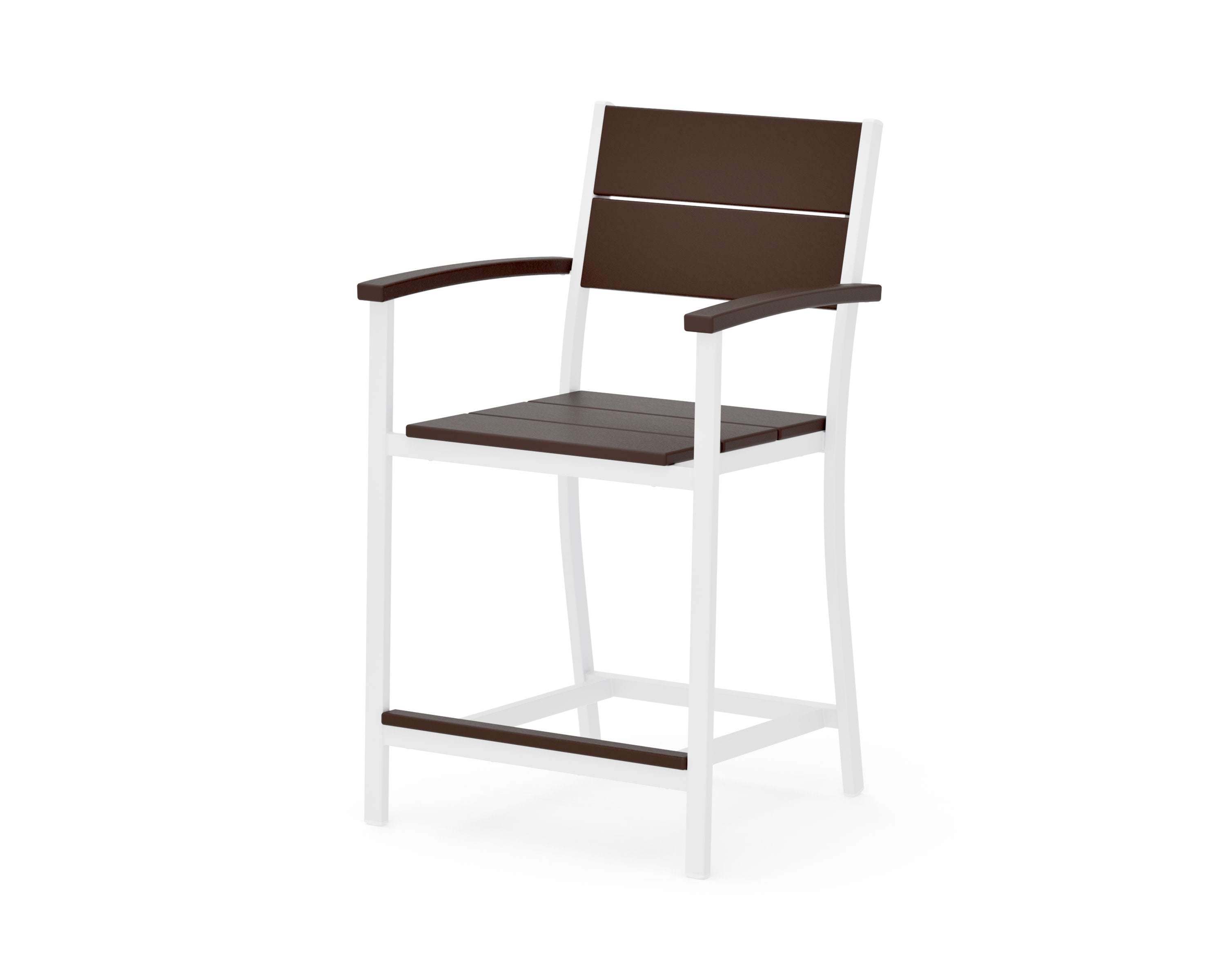 Main Street Counter Arm Chair in White / Mahogany