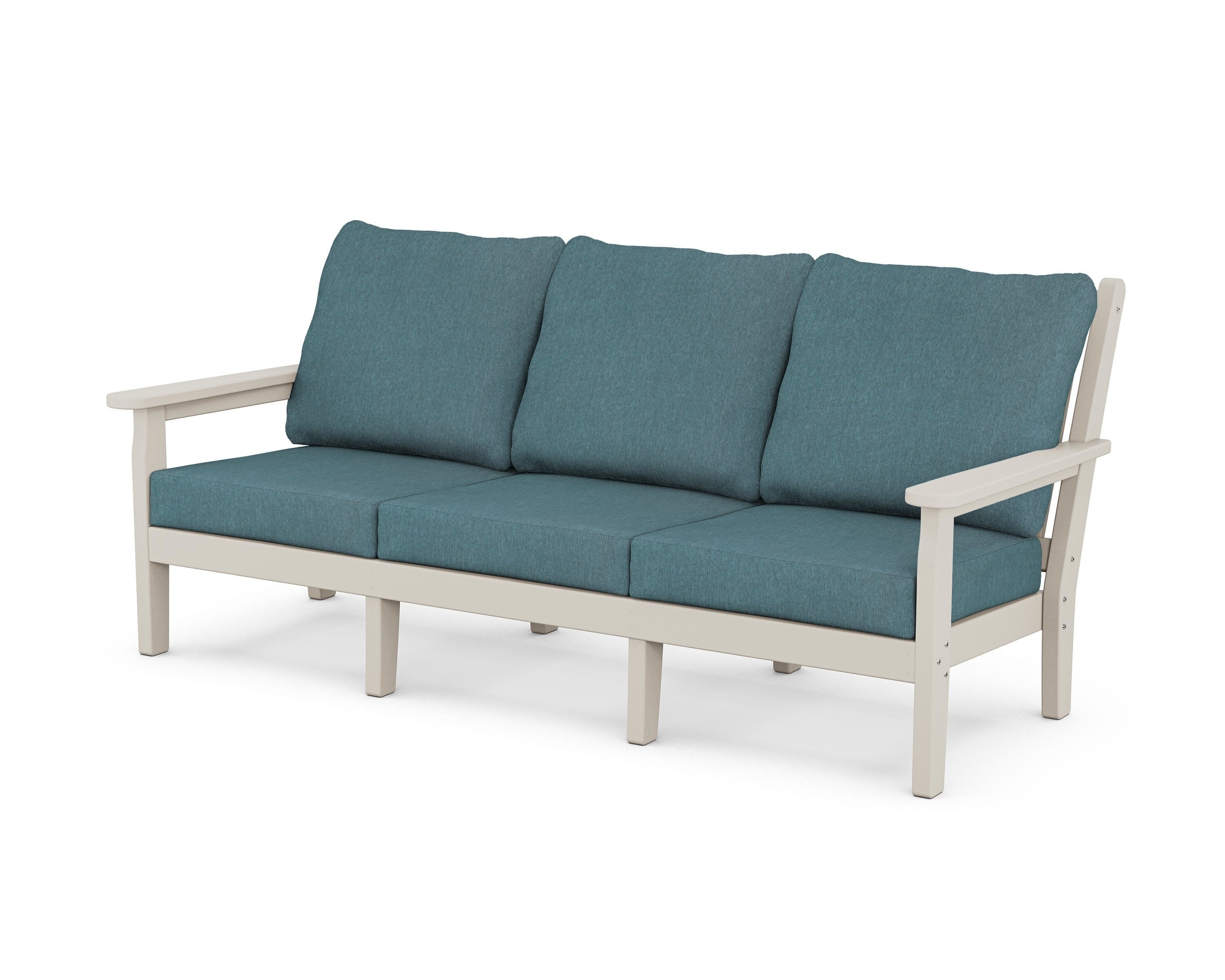 Chippendale Deep Seating Sofa in Sand / Ocean Teal