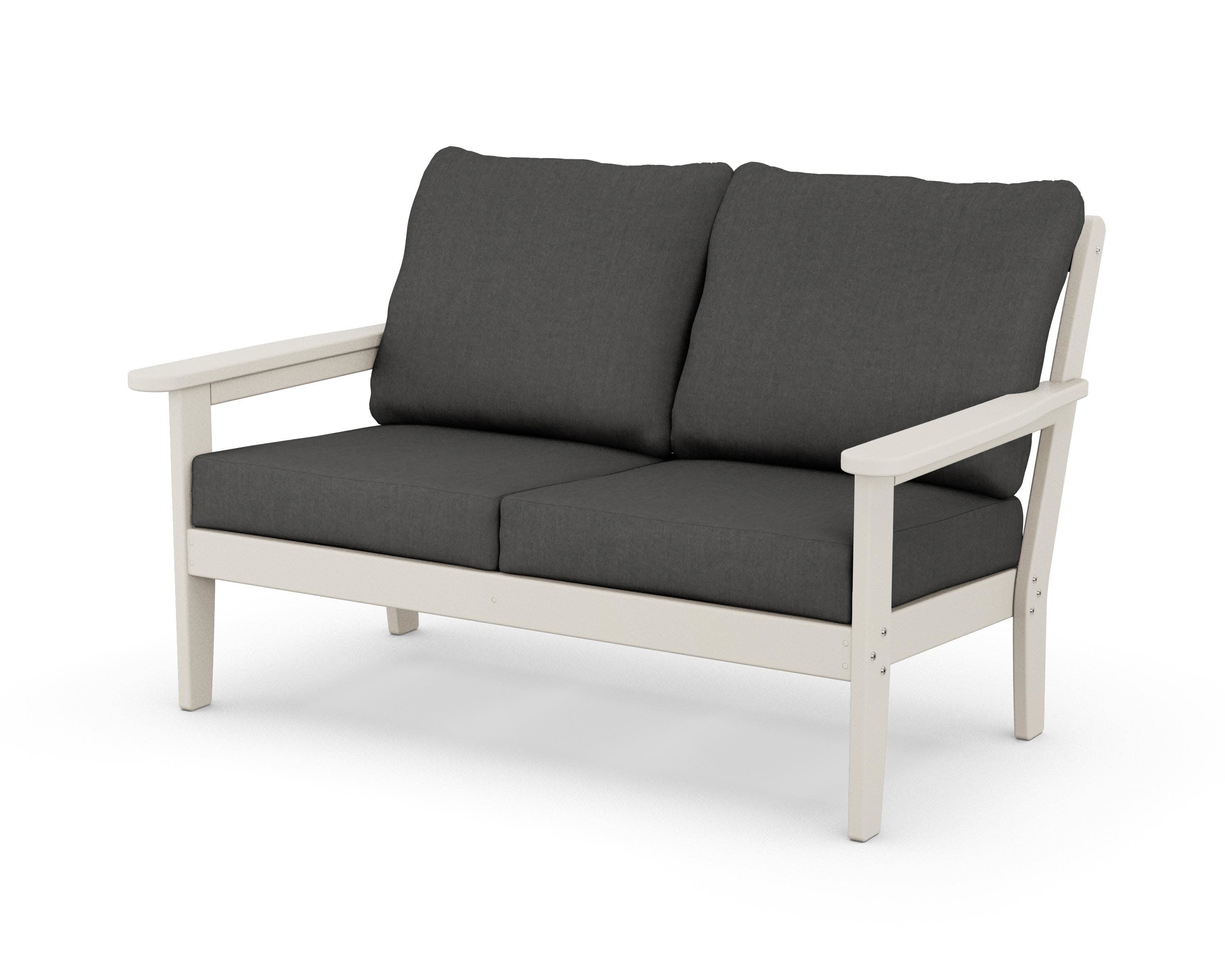 Cottage Deep Seating Loveseat in Sand / Spectrum Carbon
