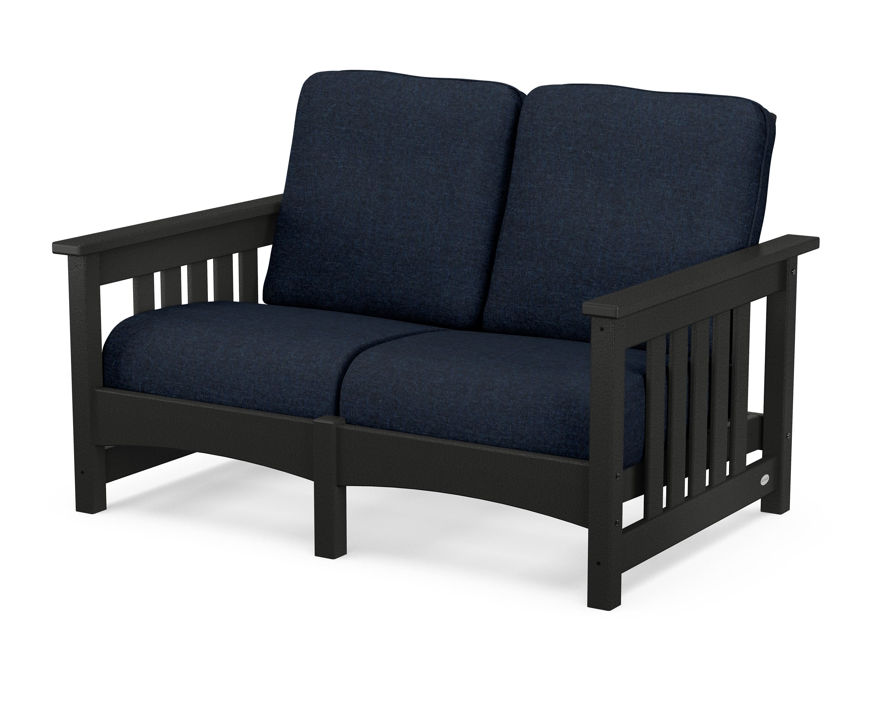 Club Mission Loveseat in Black / Marine Indigo