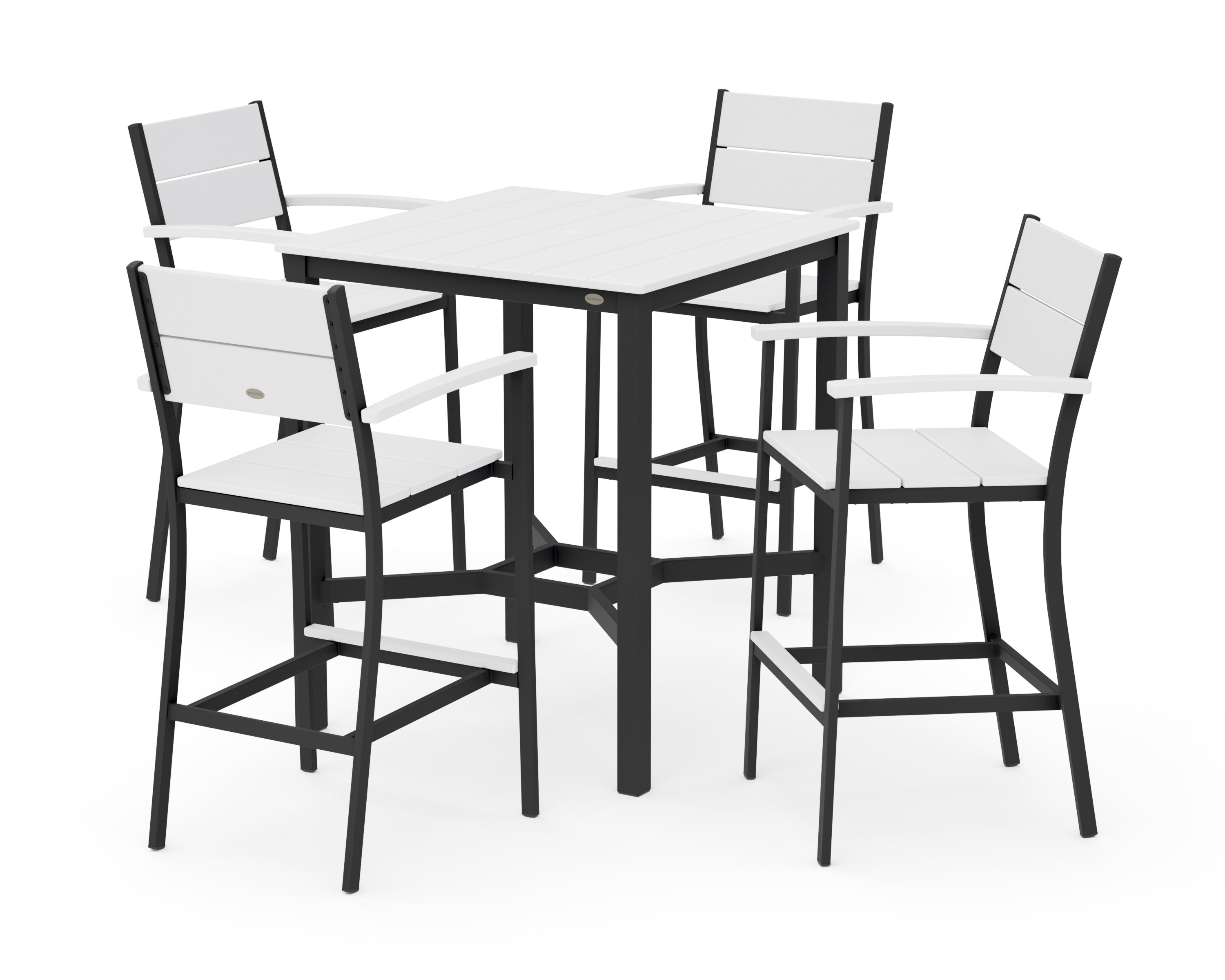 Main Street 5-Piece Bar Set in Black / White