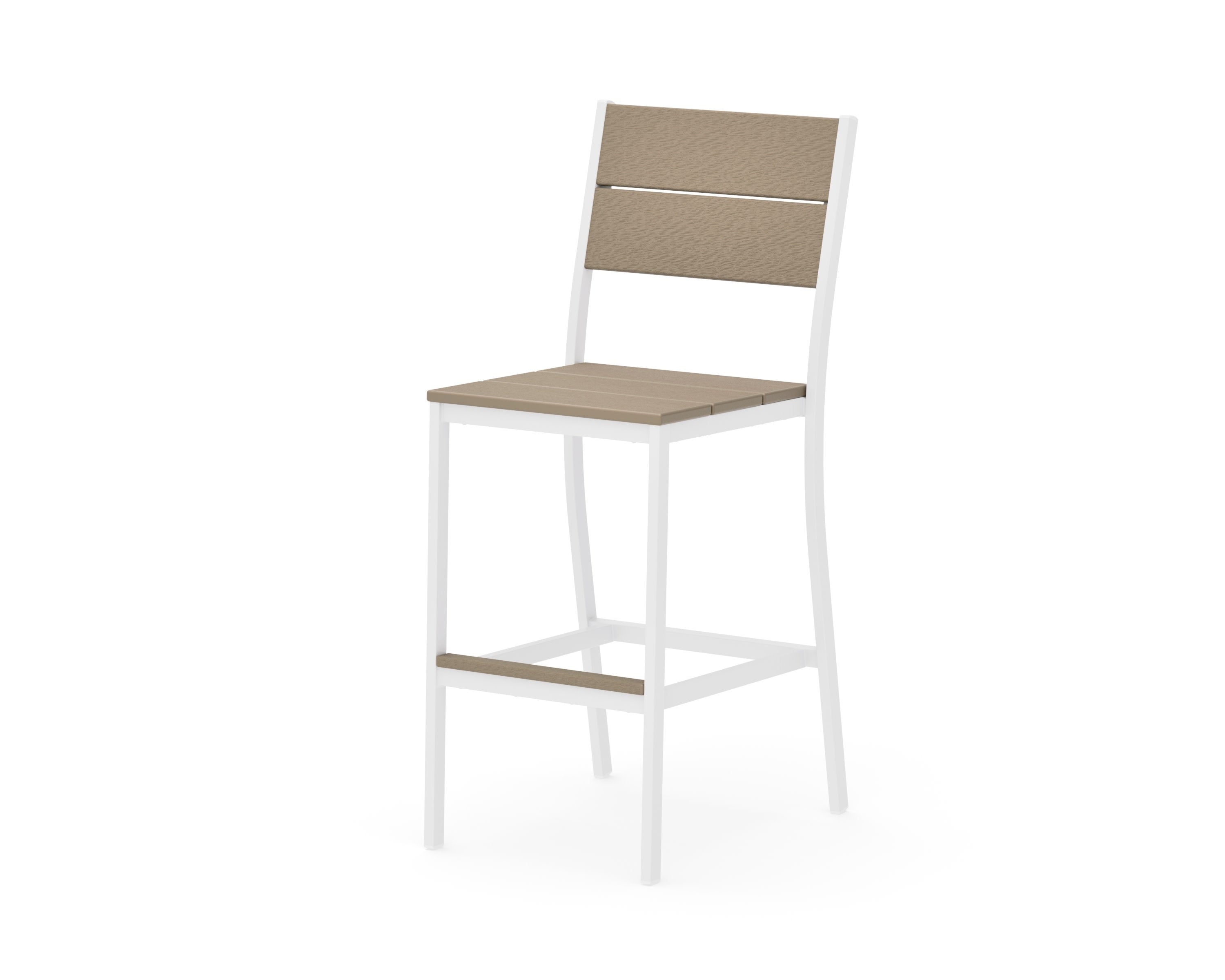 Main Street Bar Side Chair in White / Vintage Sahara