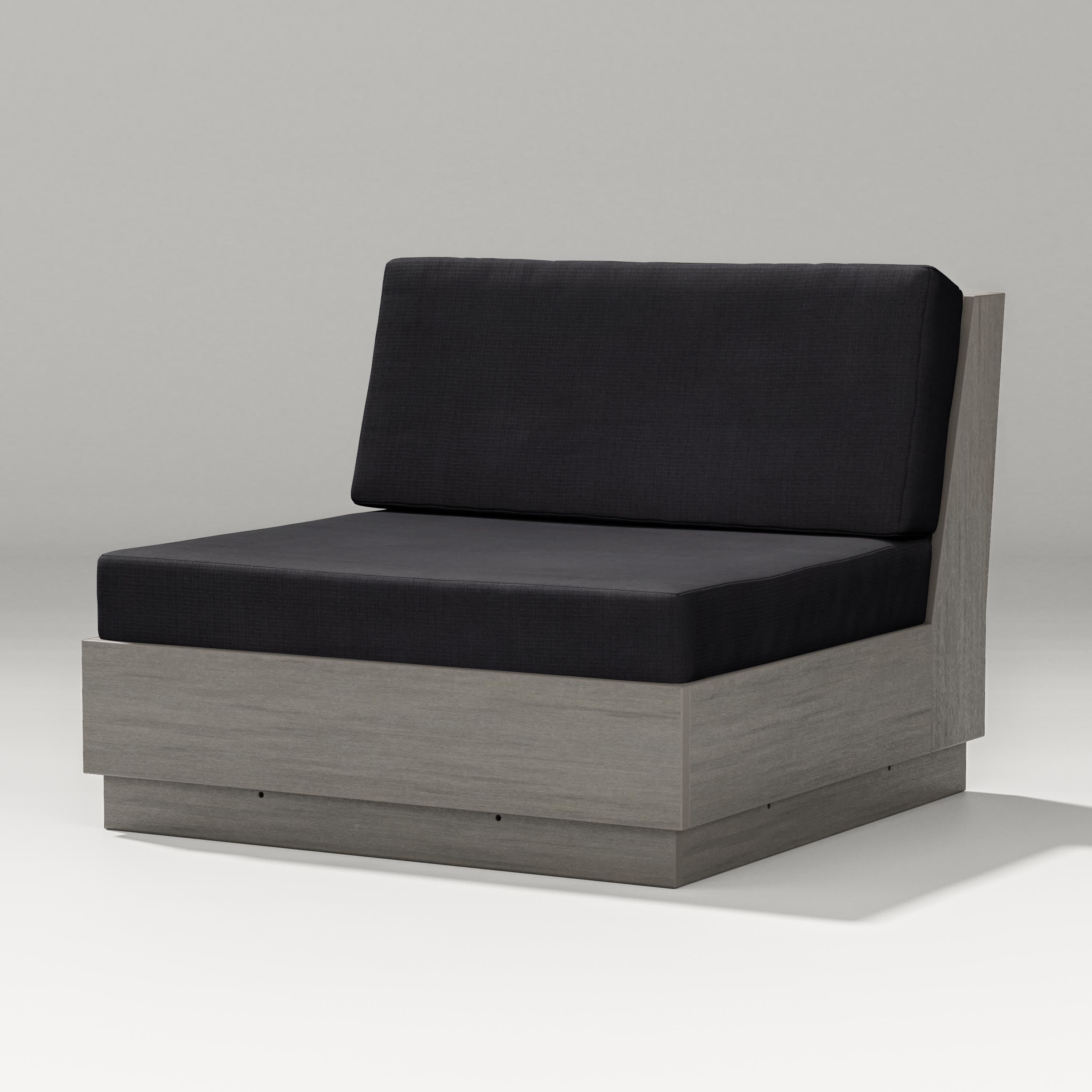 Elevate Modular Armless Chair in Driftwood / Midnight Linen