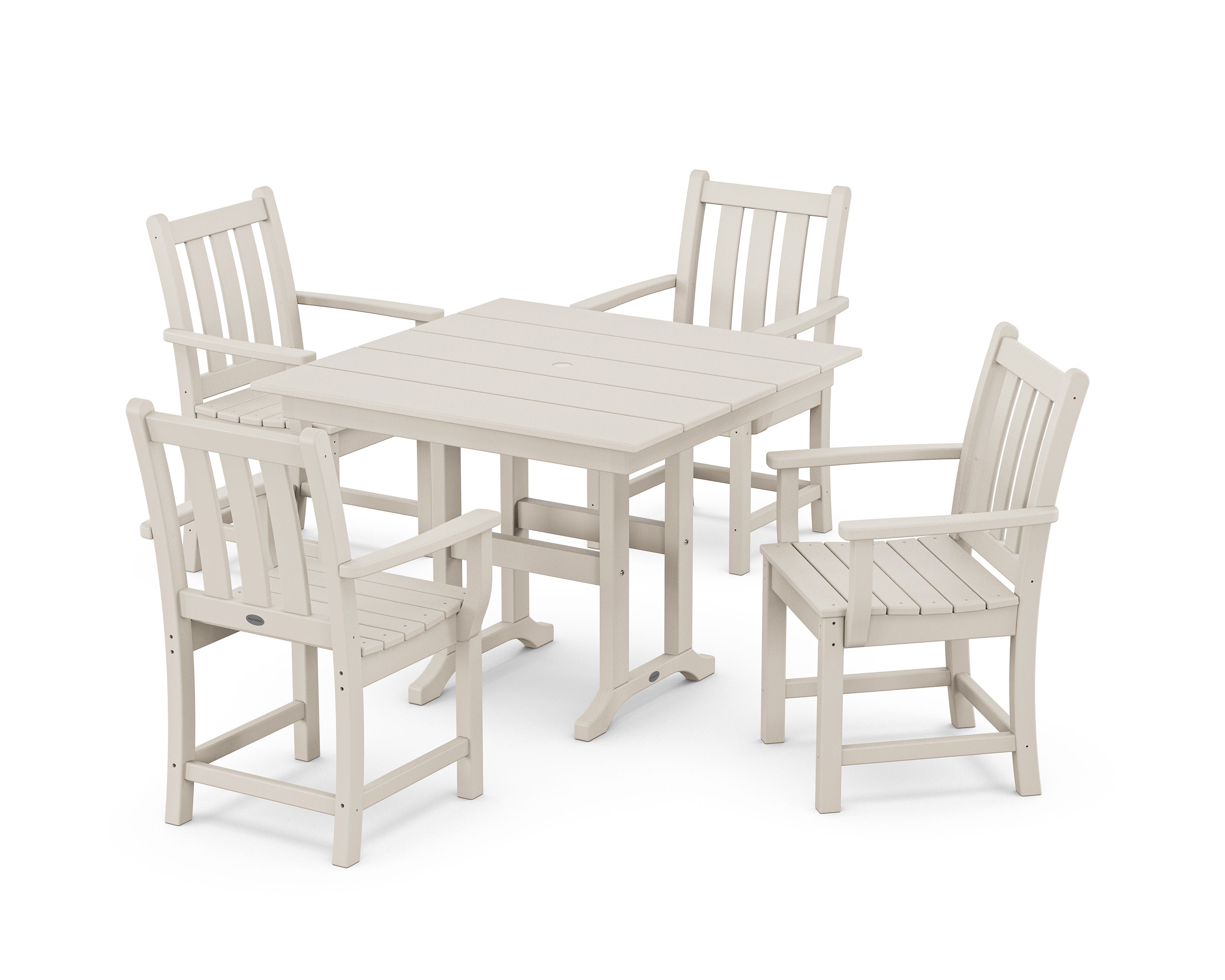 Traditional Garden 5-Piece Farmhouse Dining Set in Sand