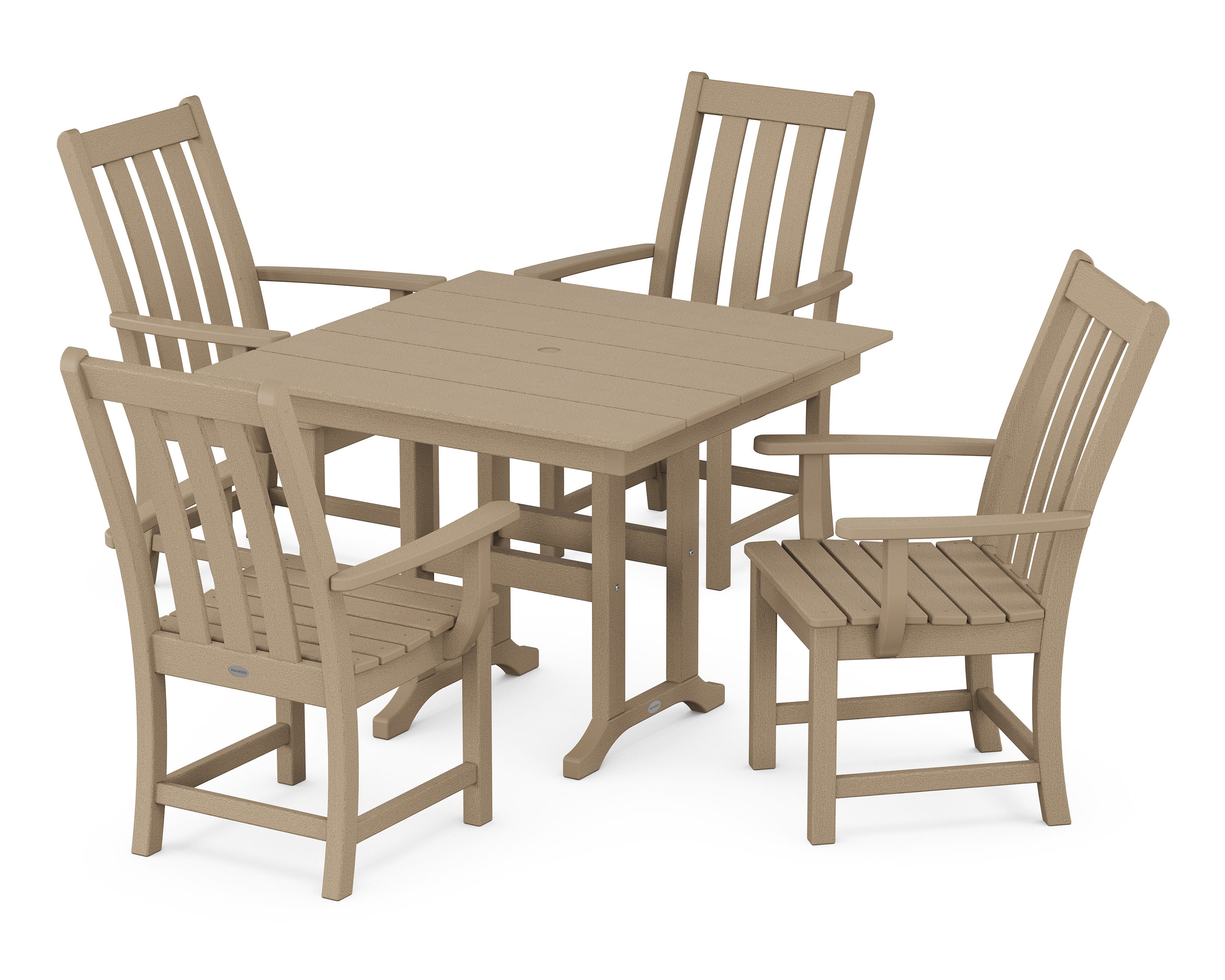 Vineyard 5-Piece Farmhouse Dining Set in Vintage Sahara