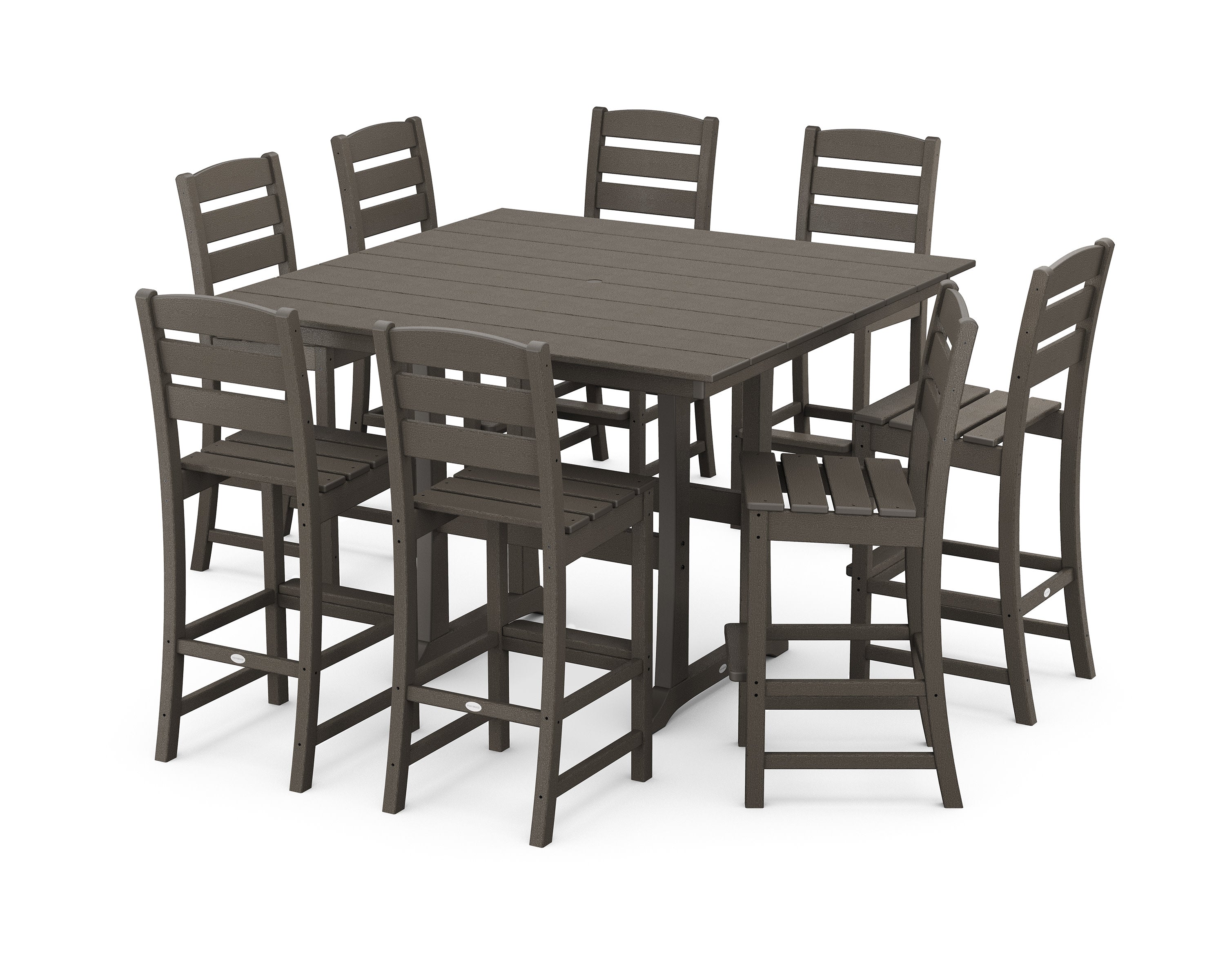 Lakeside 9-Piece Bar Side Chair Set in Vintage Coffee
