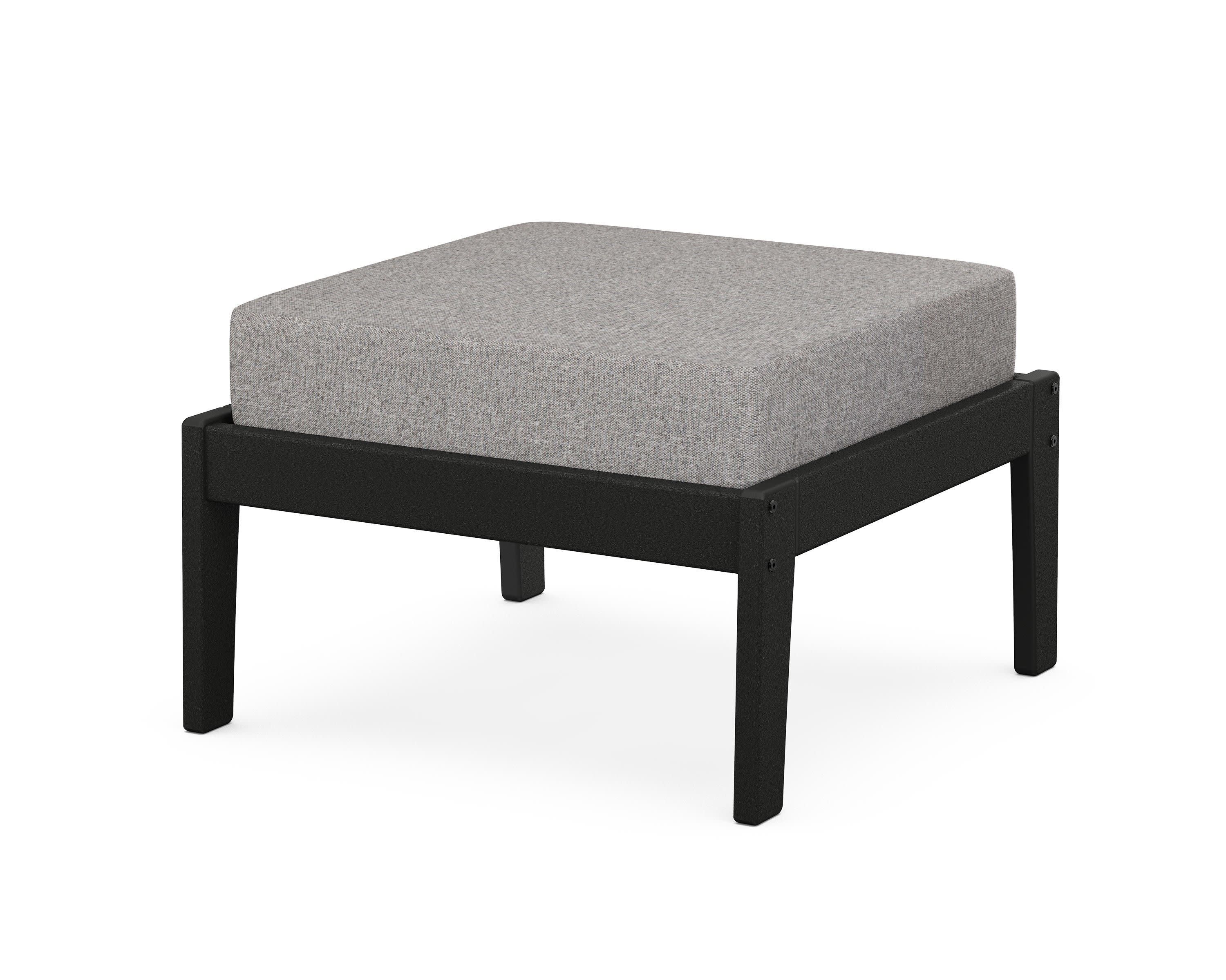 Deep Seating Ottoman in Black / Grey Mist