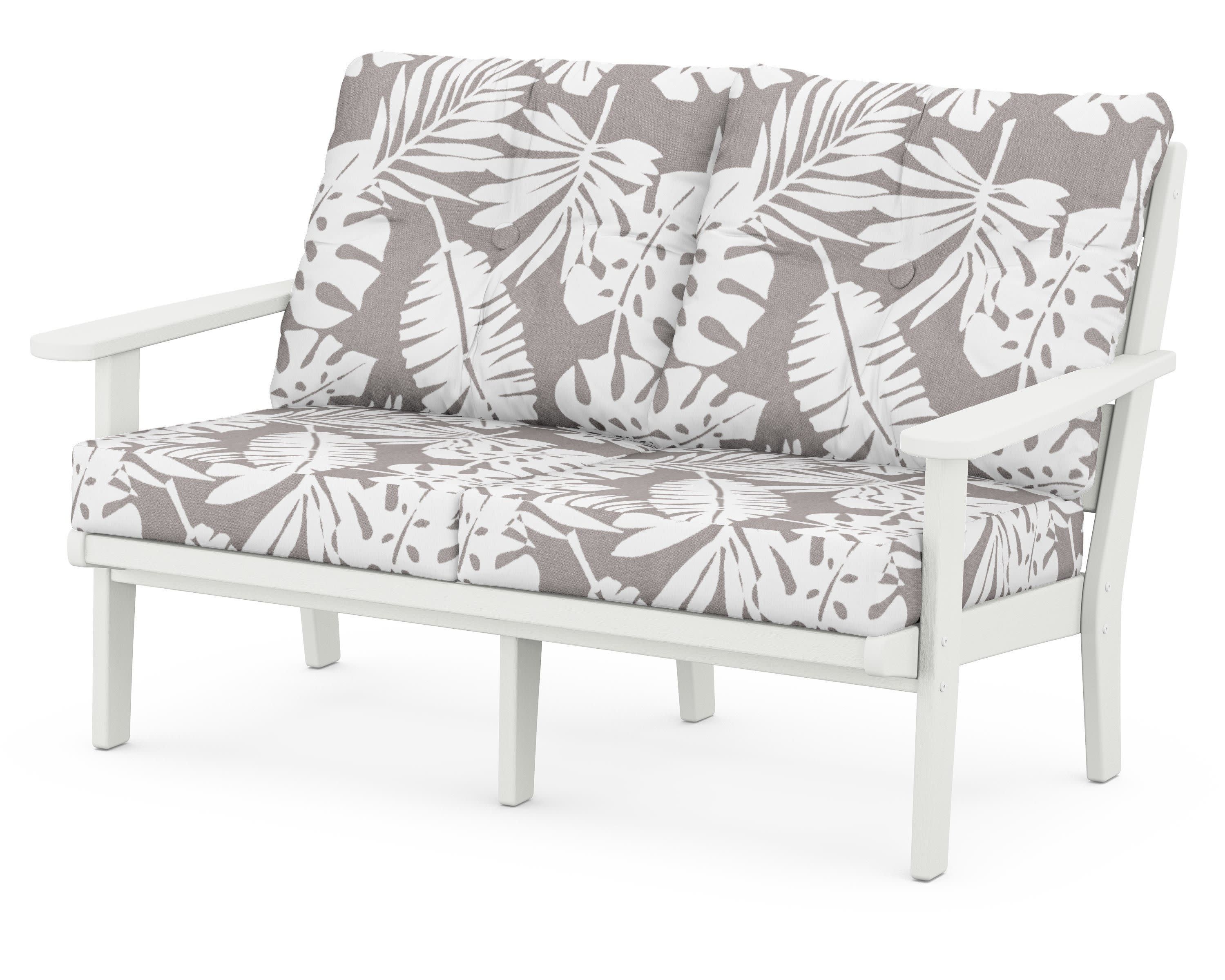 Lakeside Deep Seating Loveseat in Vintage White / Leaf Grey Mist