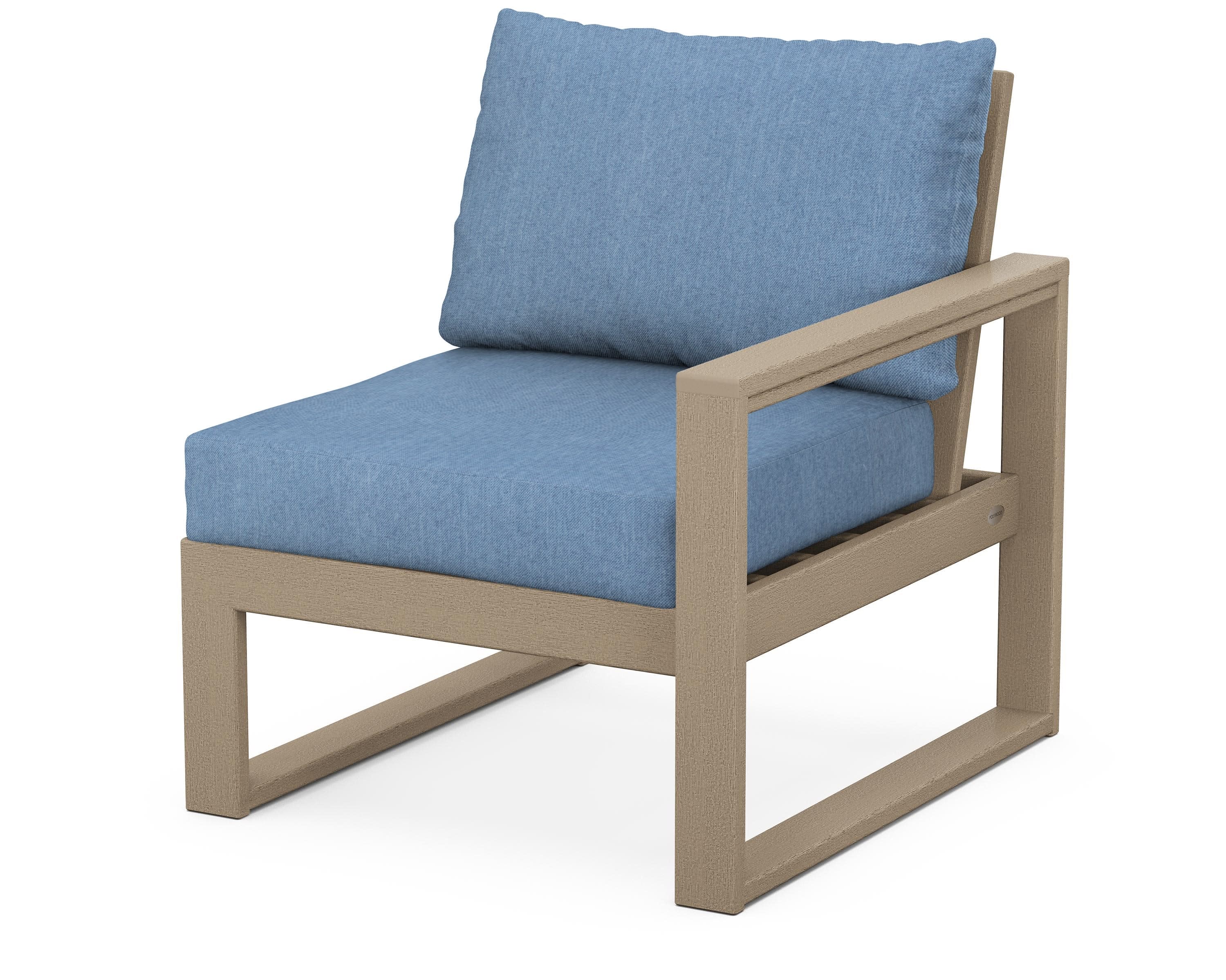 EDGE Modular Right Arm Chair in Vintage Sahara / Sky Blue