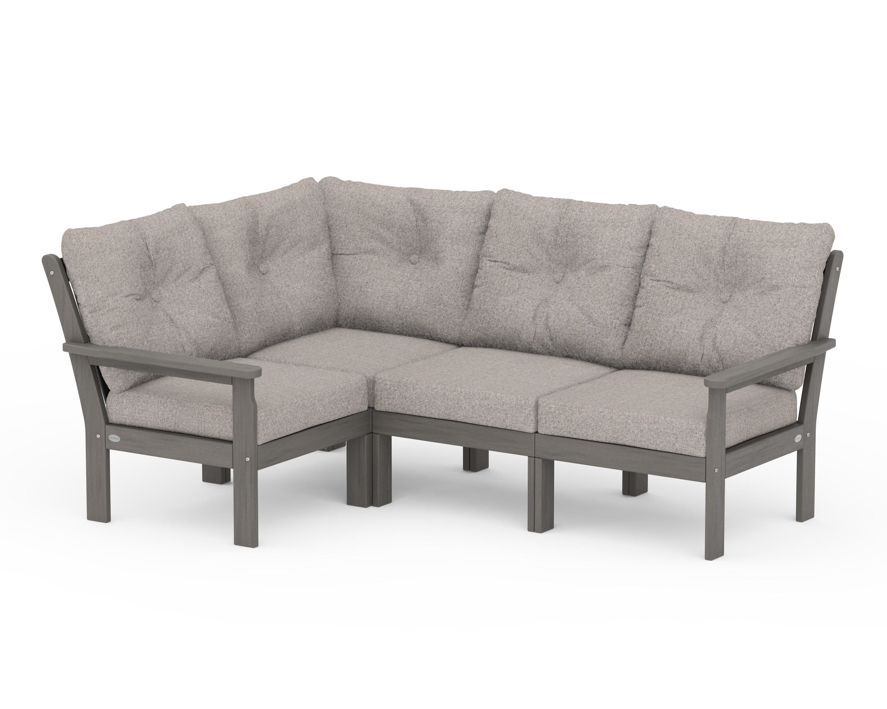 Vineyard 4-Piece Sectional in Driftwood / Weathered Tweed