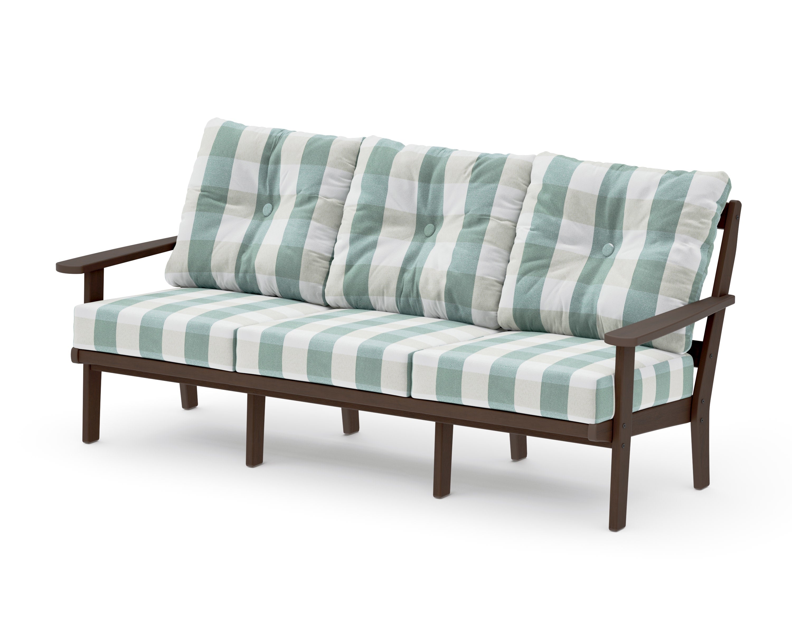 Mission Deep Seating Sofa in Kona / Buffalo Plaid Glacier Spa